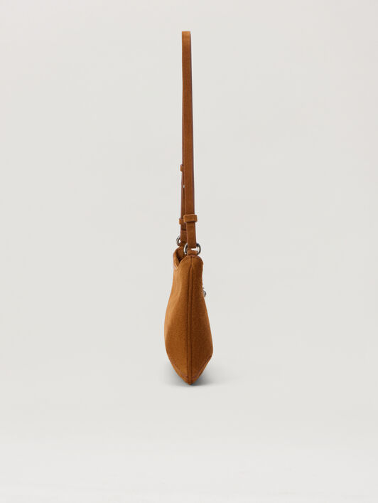 PALM ANGELS Suede Giorgina Bag BEIGE - BEIGE PWNN028F25LEA001