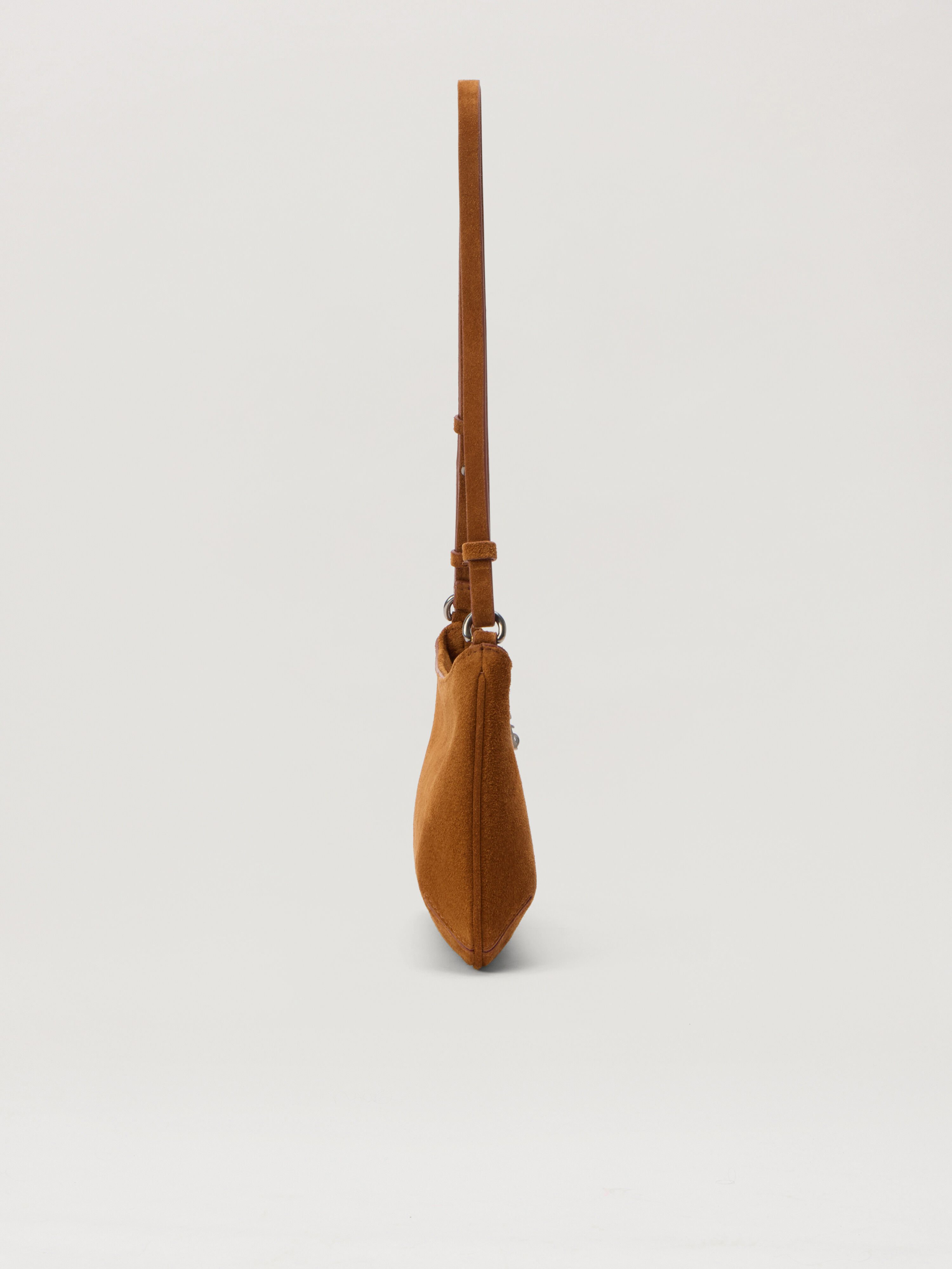 PALM ANGELS Suede Giorgina Bag BEIGE - BEIGE PWNN028F25LEA001