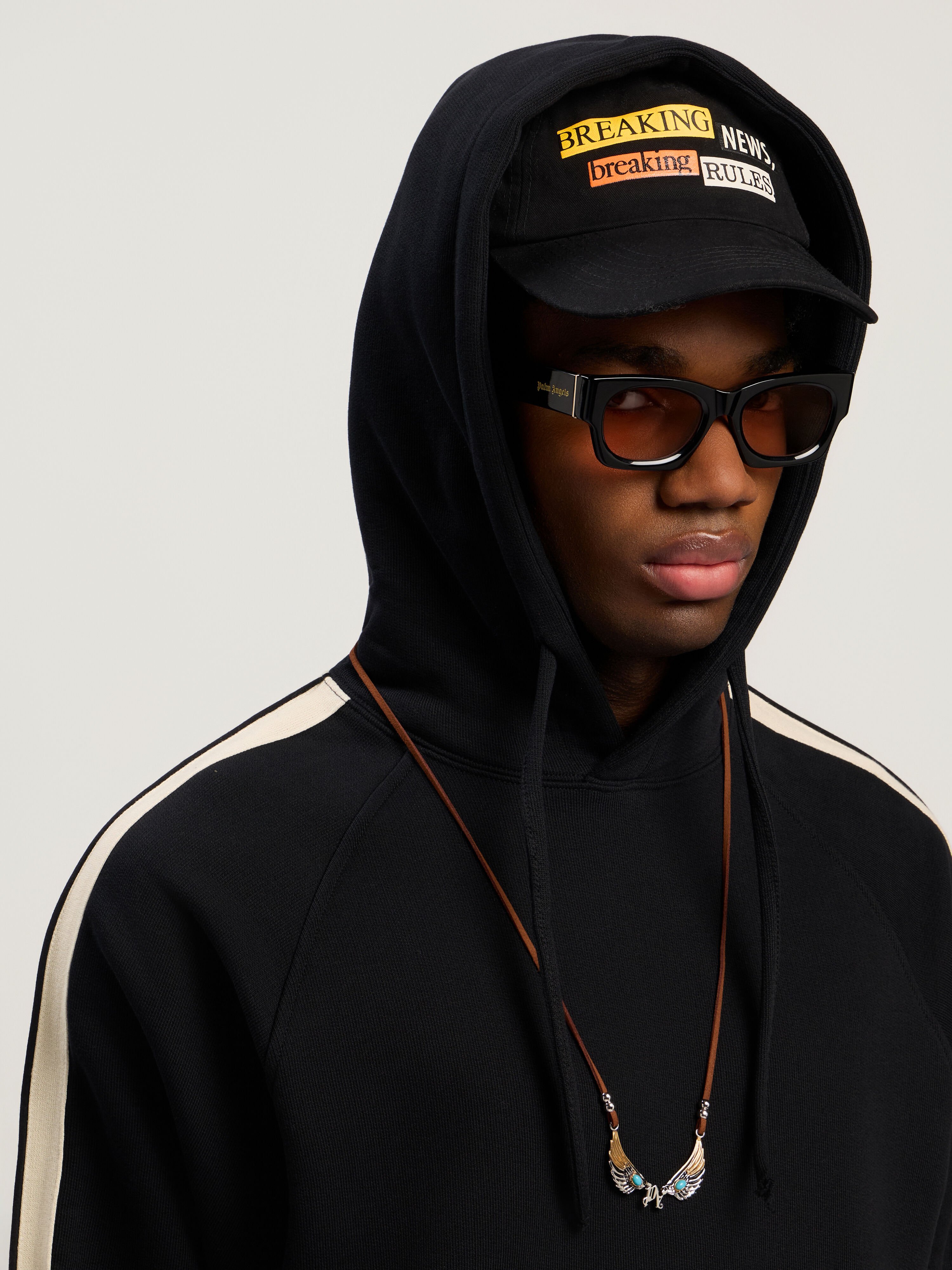 PALM ANGELS PaxLaTimes Breaking News Quote Cap BLACK - MULTICOLOR PMLB104F25FAB008