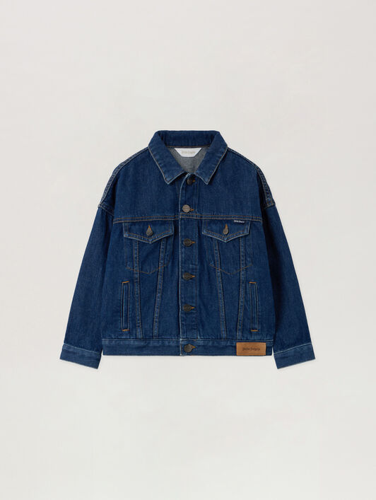 PALM ANGELS Classic Logo Denim Jacket BLUE - LIGHT BLUE PBYE001F25DEN001