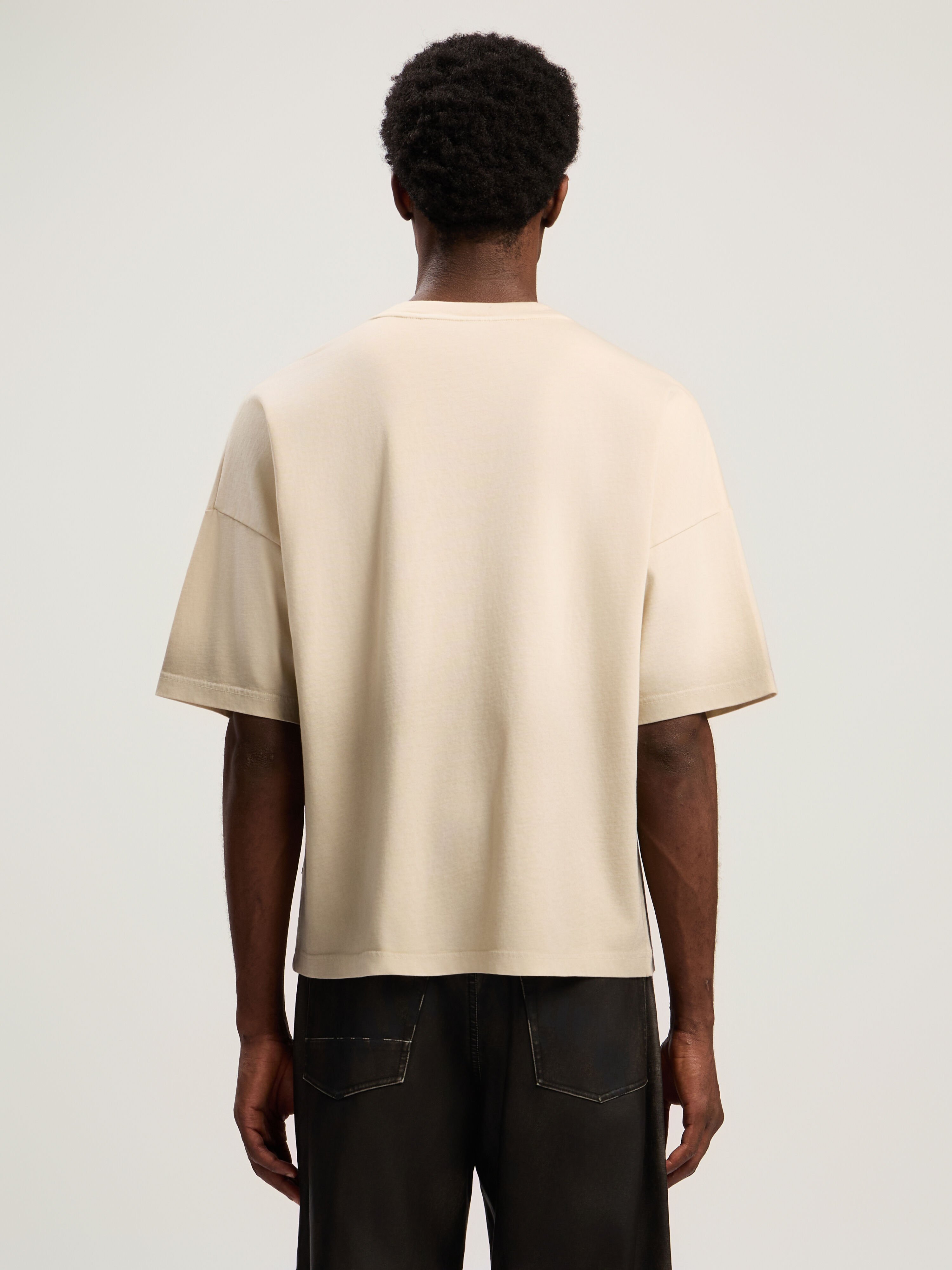 PALM ANGELS Pa Dollar Loose T-Shirt IVORY - BLACK PMAA10DF25JER003