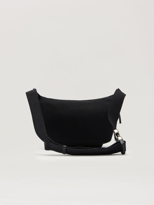 PALM ANGELS Classic Logo Fanny Pack BLACK - OFF WHITE PMNO009F25FLE001