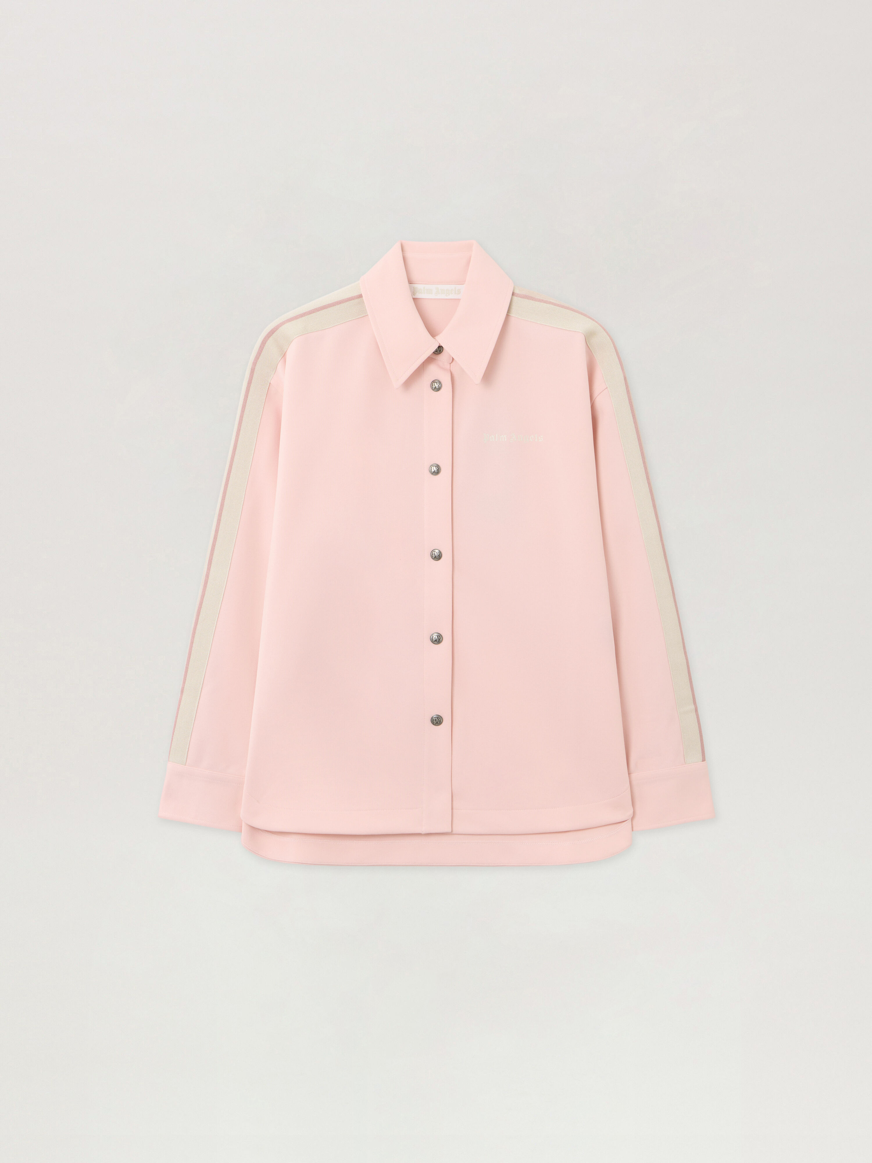 Classic Logo Tonal Track Shirt PALM ANGELS Classic Logo Tonal Track Shirt PINK - OFF WHITE PWGA050F25FAB001