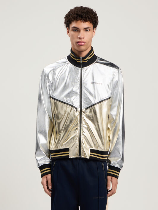 Laminated Coated Track Jacket PALM ANGELS Laminated Coated Track Jacket SILVER - GOLD PMJA046F25FAB001