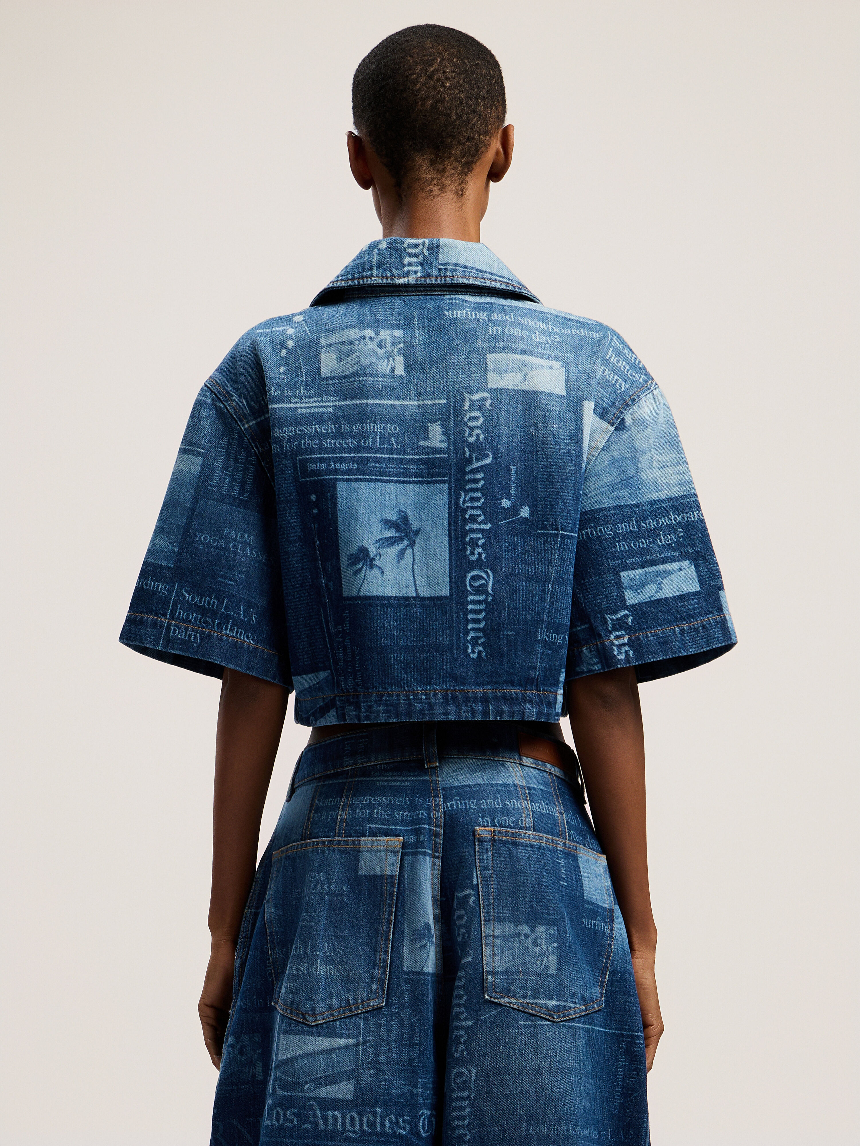 PaxLaTimes Denim Shirt PALM ANGELS PaxLaTimes Denim Shirt MEDIUM BLUE - DUSTY BLUE PWYD022F25DEN001