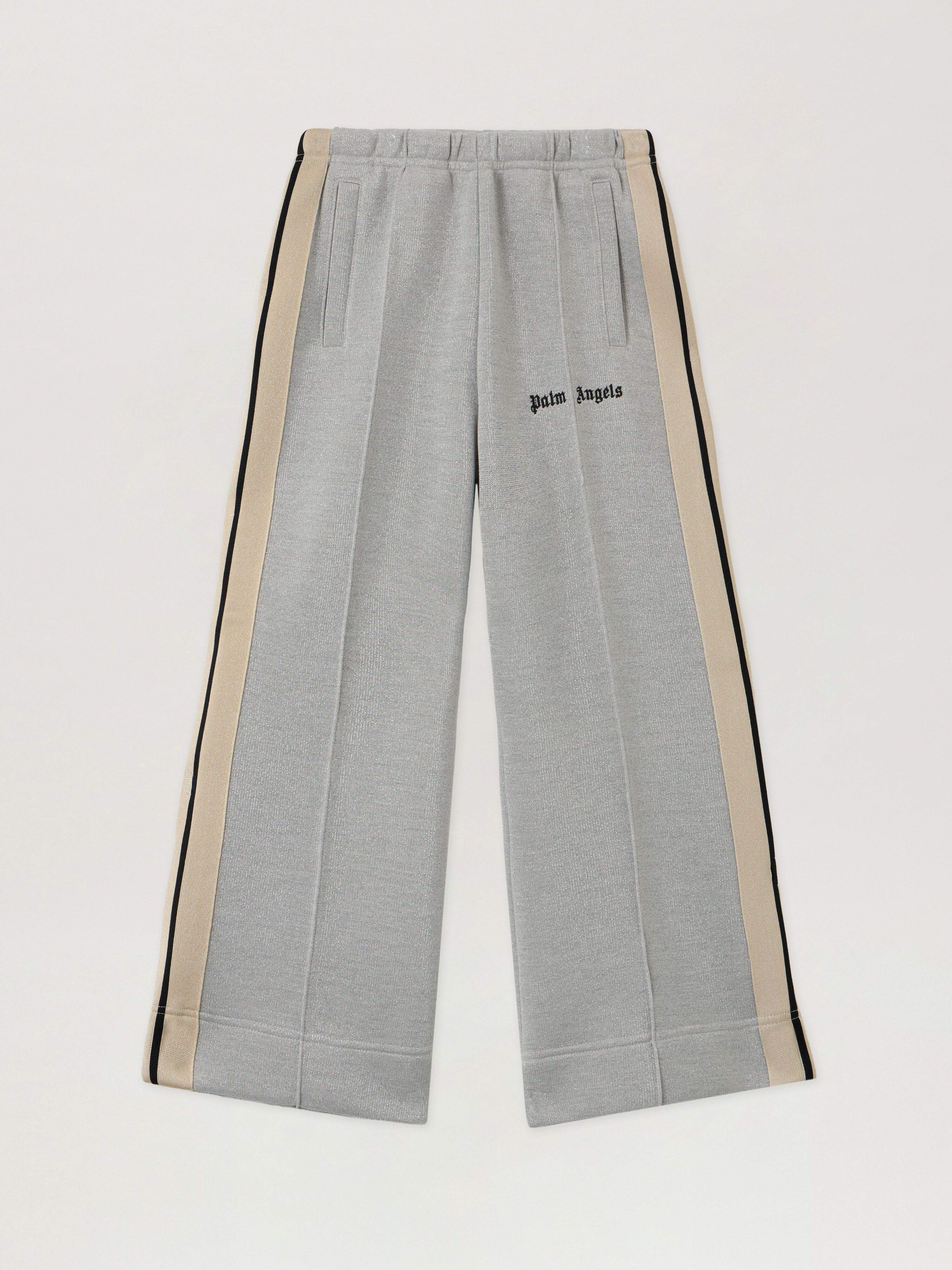 Lurex Wide Leg Track Pants in SILVER - BLACK | Off-White™
