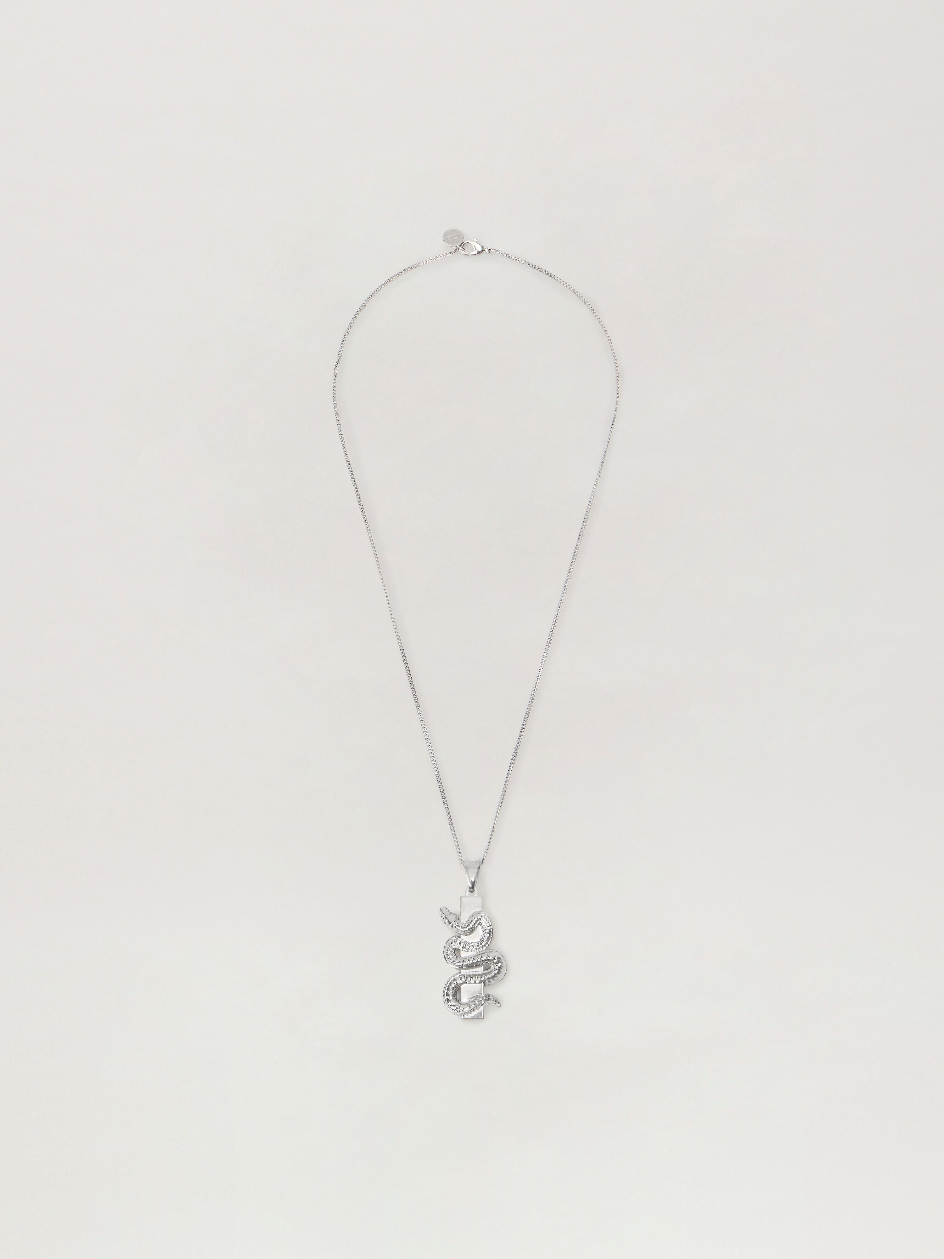 PALM ANGELS Snake Box Logo Necklace SILVER - SILVER PMOB12GF25MAT001