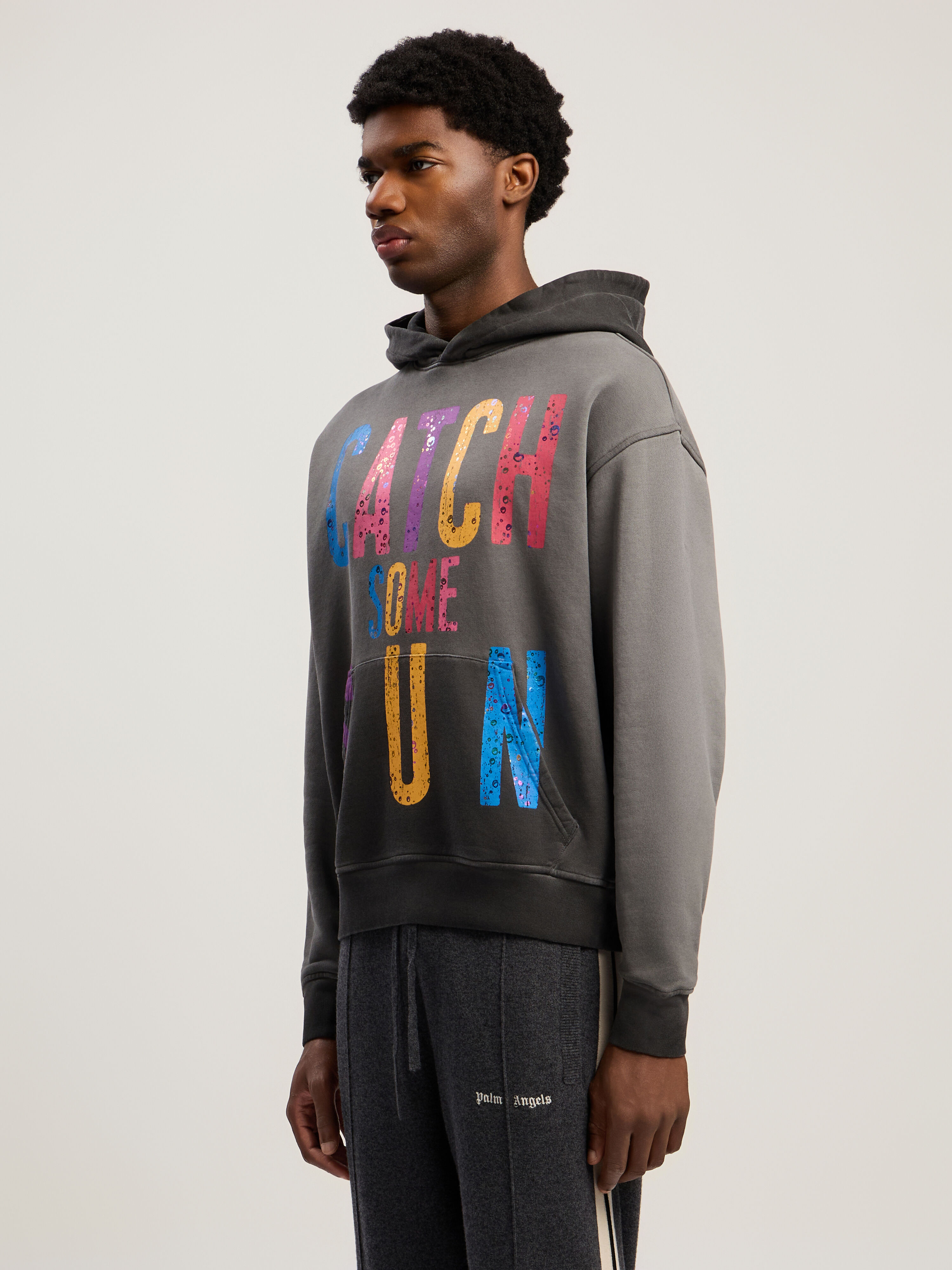 Catch Some Sun Hoodie PALM ANGELS Catch Some Sun Hoodie BLACK - MULTICOLOR PMBB17DF25FLE001