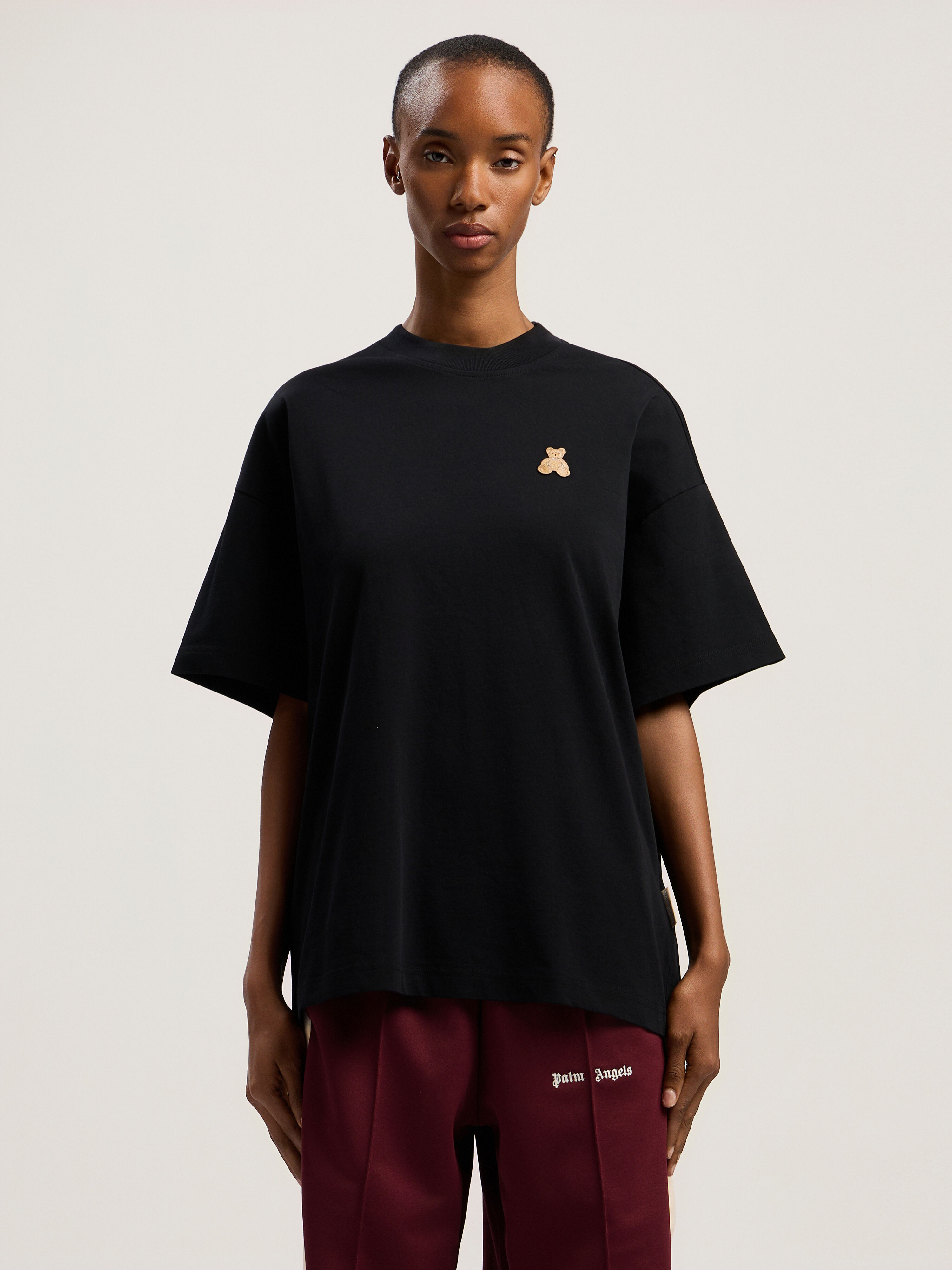 PALM ANGELS Bear In Mind Loose Tee BLACK - BROWN PWAA07BF25JER006
