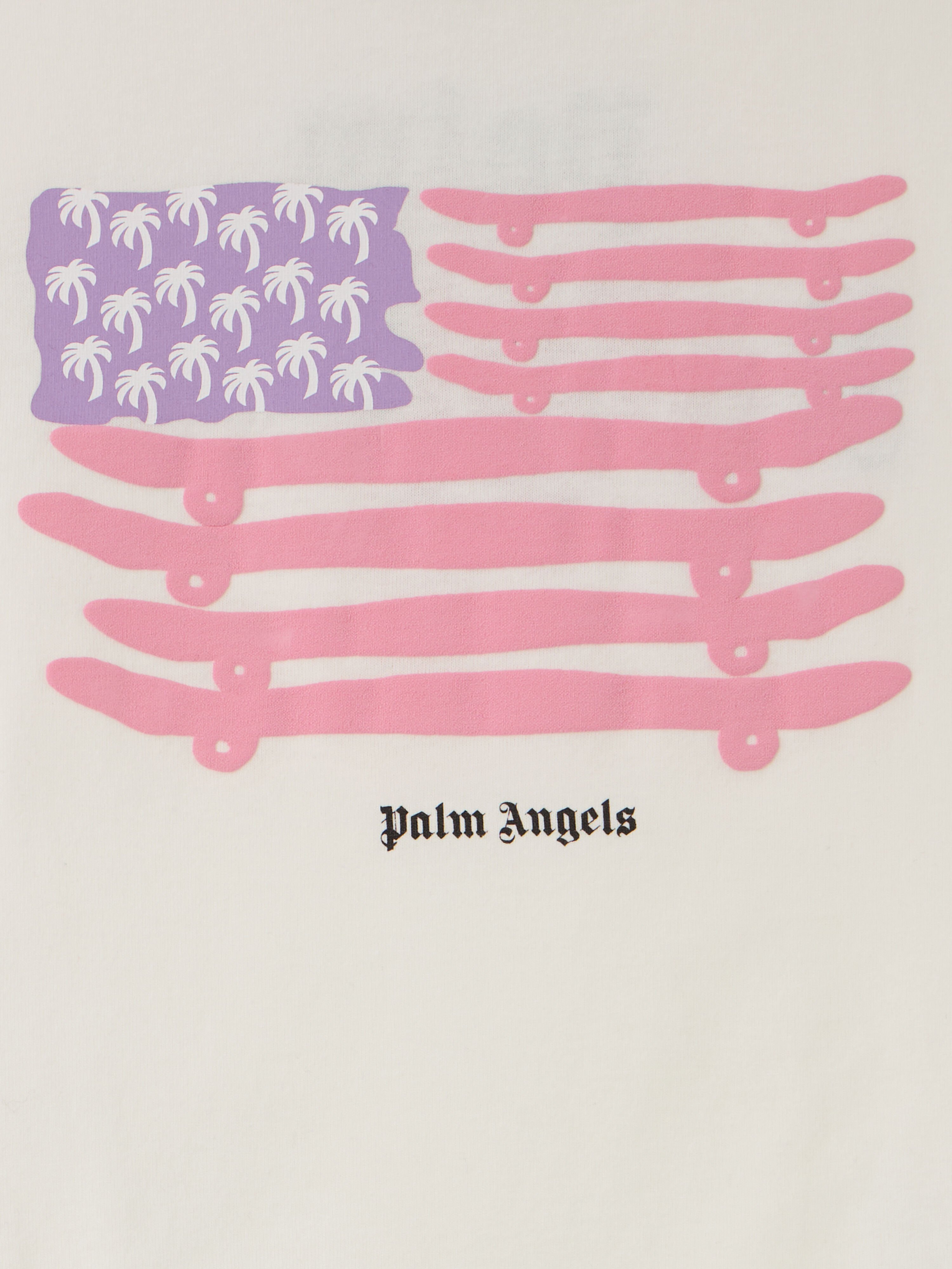 Flag Graphic T-Shirt PALM ANGELS Flag Graphic T-Shirt OFF WHITE - ROSE PINK PGAA002F25JER006