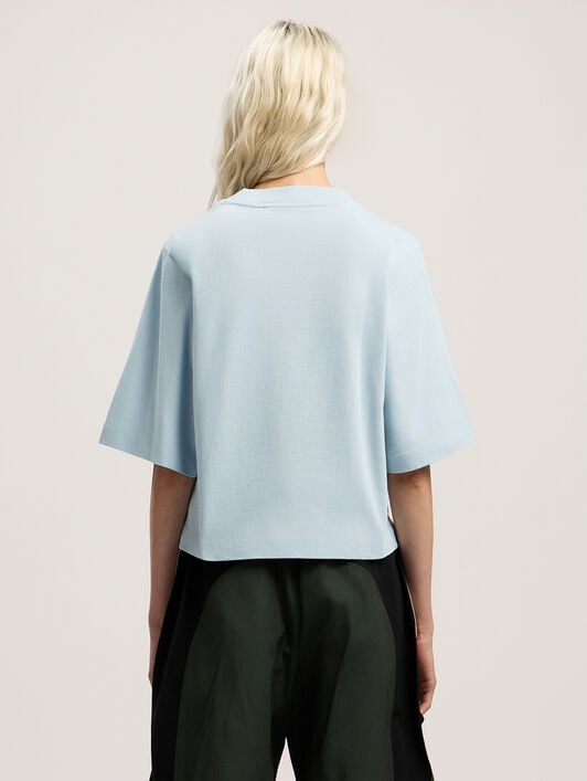 Bear In Mind Cropped Tee PALM ANGELS Bear In Mind Cropped Tee BABY BLUE - BROWN PWAA079F25JER002