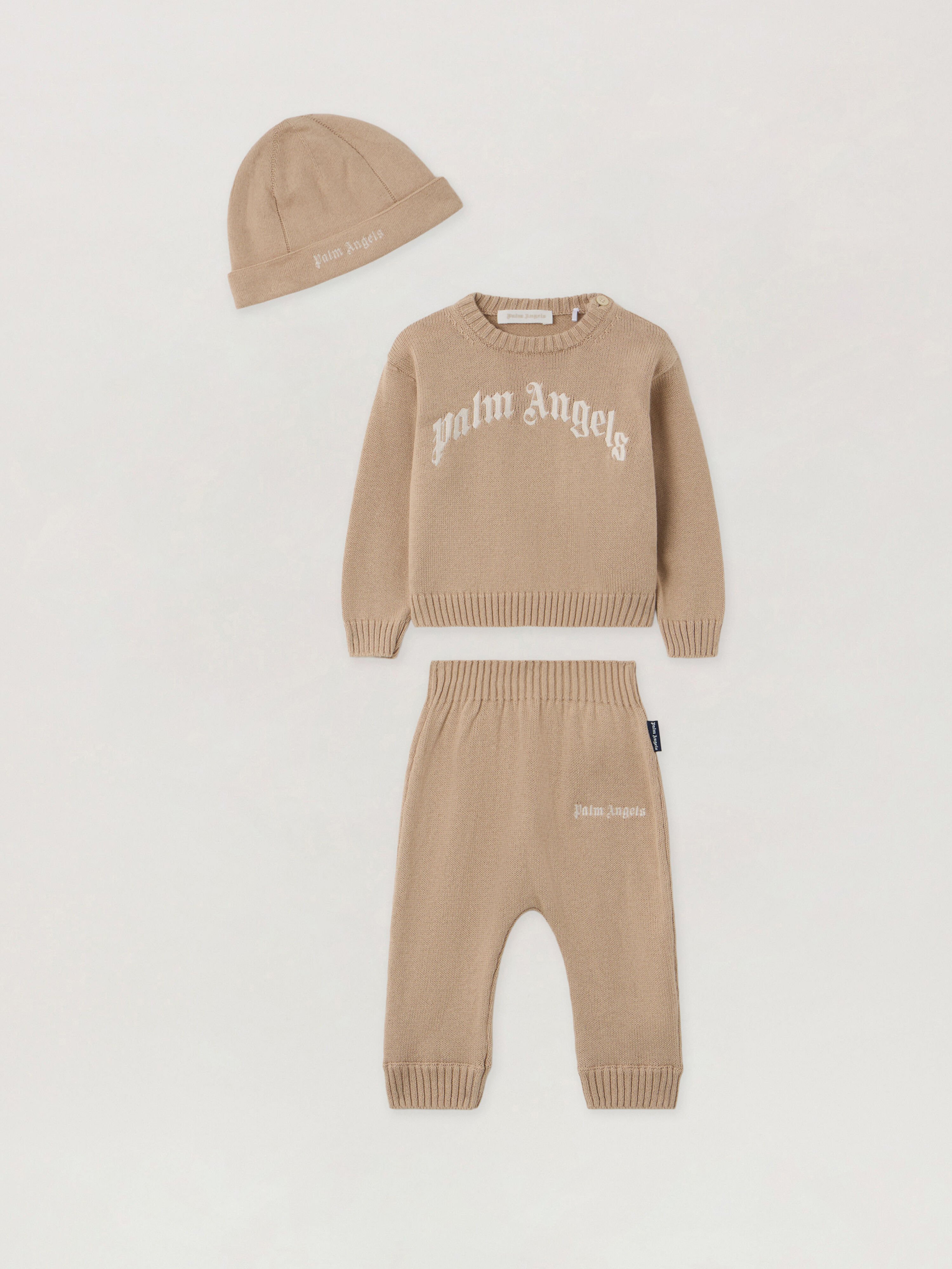 Baby Boy Knit Gift Box PALM ANGELS Baby Boy Knit Gift Box BEIGE - OFF WHITE PB2X01CF25KNI001