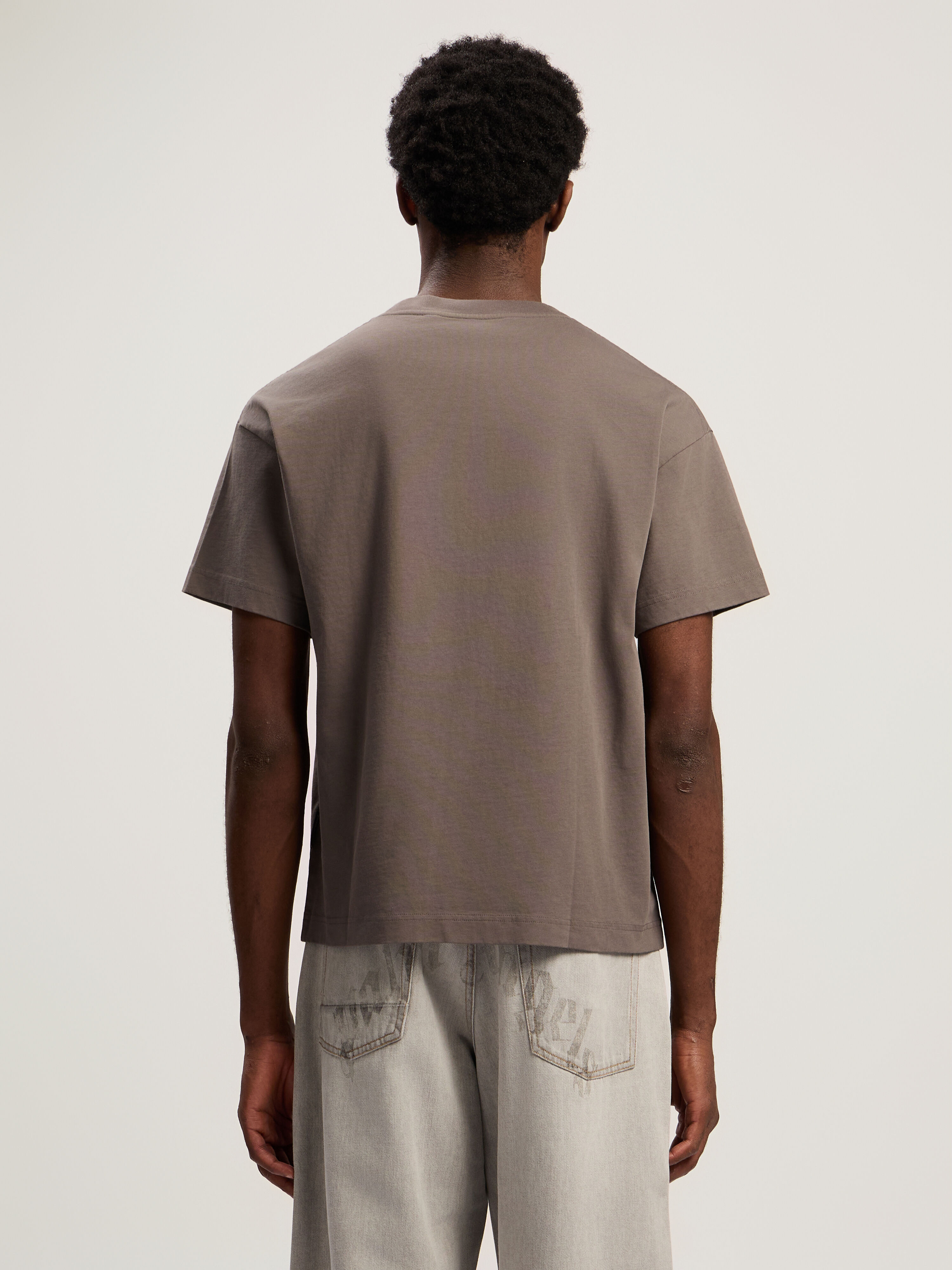 PALM ANGELS Bear In Mind T-Shirt DARK GREY - BROWN PMAA109F25JER00A