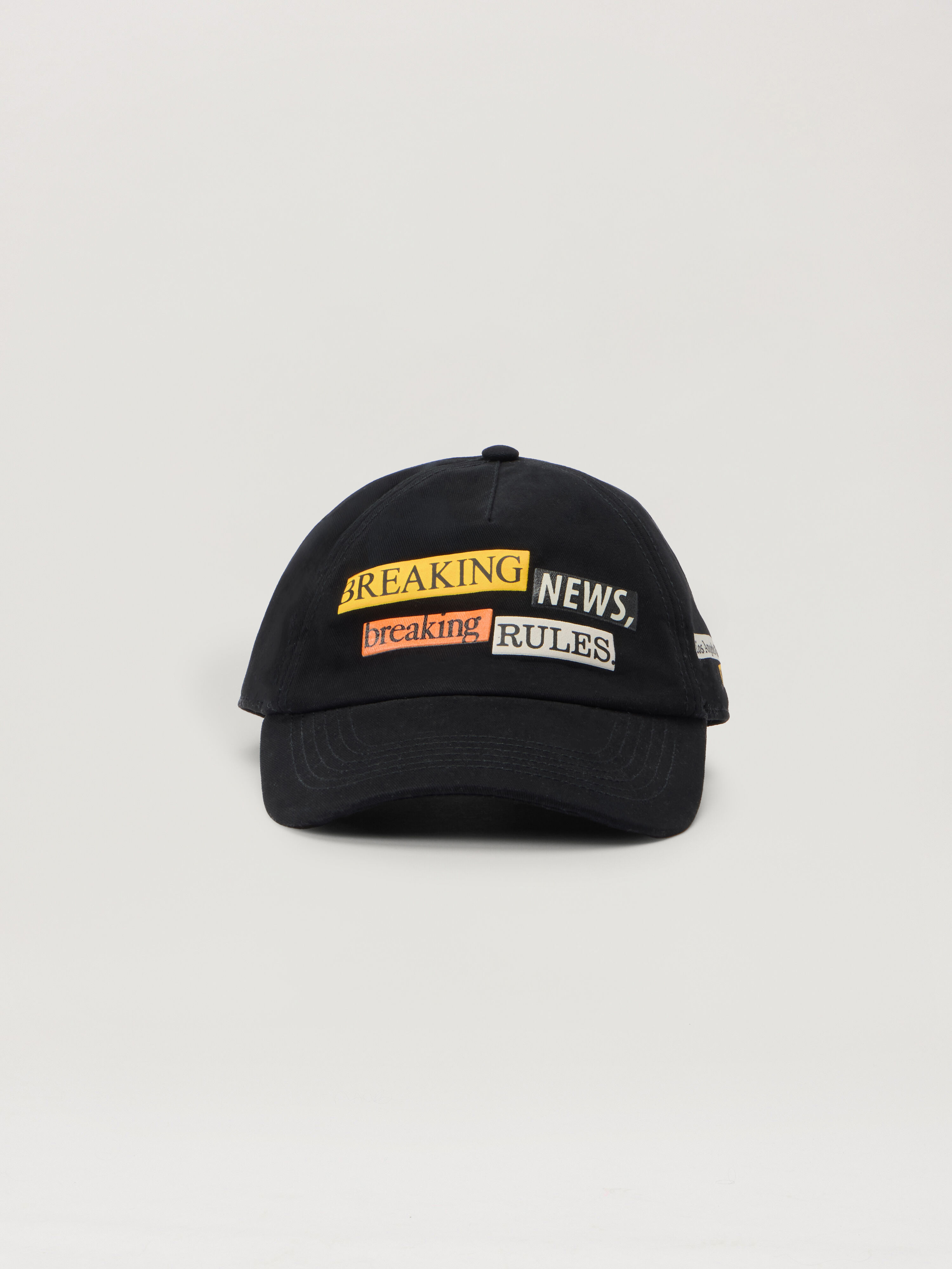 PALM ANGELS PaxLaTimes Breaking News Quote Cap BLACK - MULTICOLOR PMLB104F25FAB008