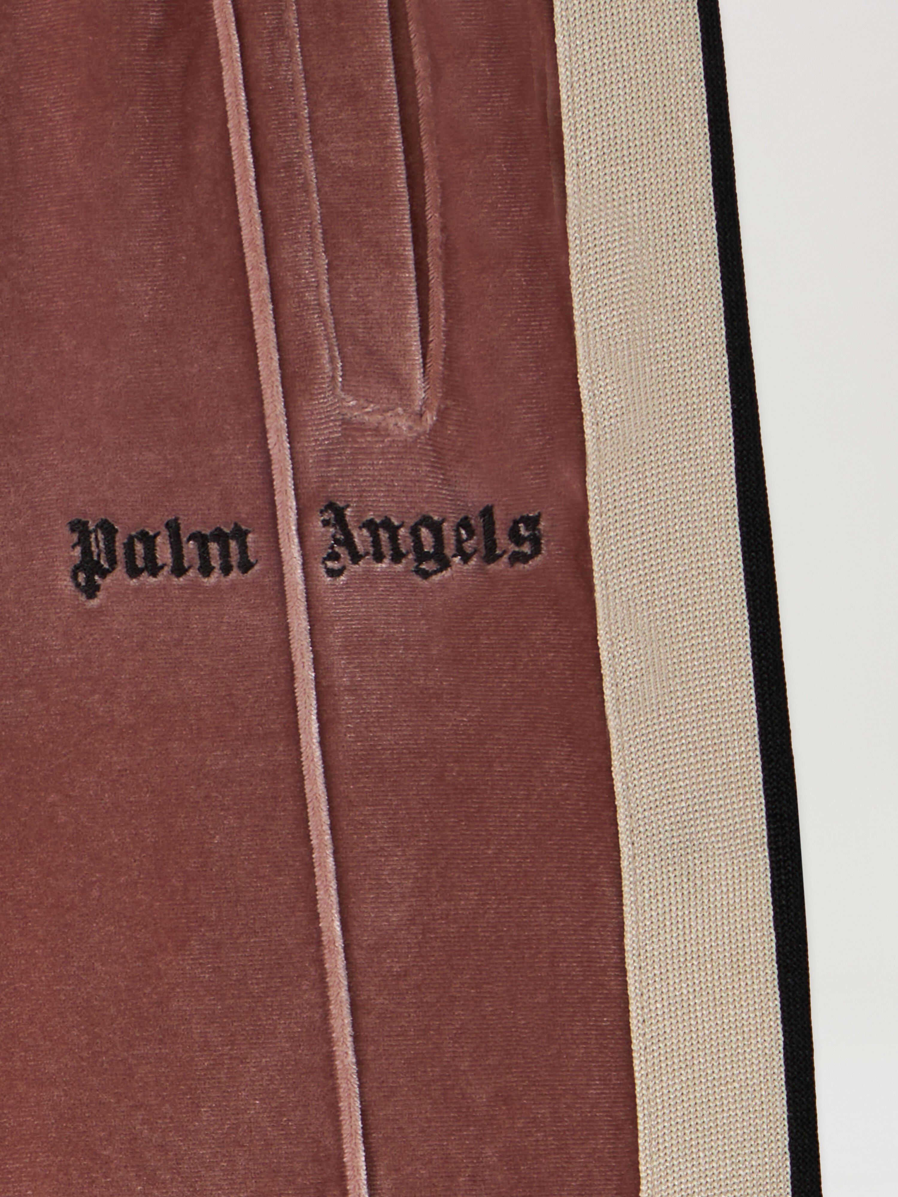 PALM ANGELS Chenille Track Flare Pants ANTIQUE ROSE BLACK PGCJ012F25FLE001