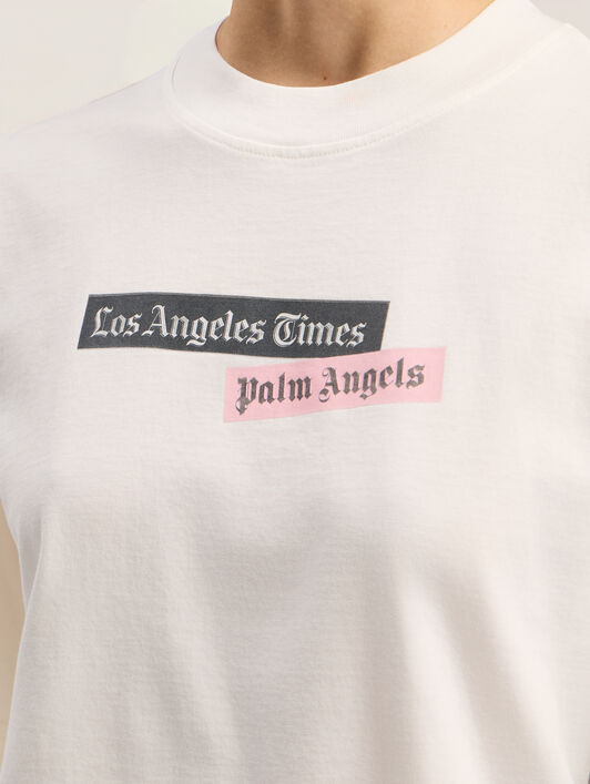 PaxLaTimes Cropped Tee PALM ANGELS PaxLaTimes Cropped Tee OFF WHITE - MULTICOLOR PWAA079F25JER004