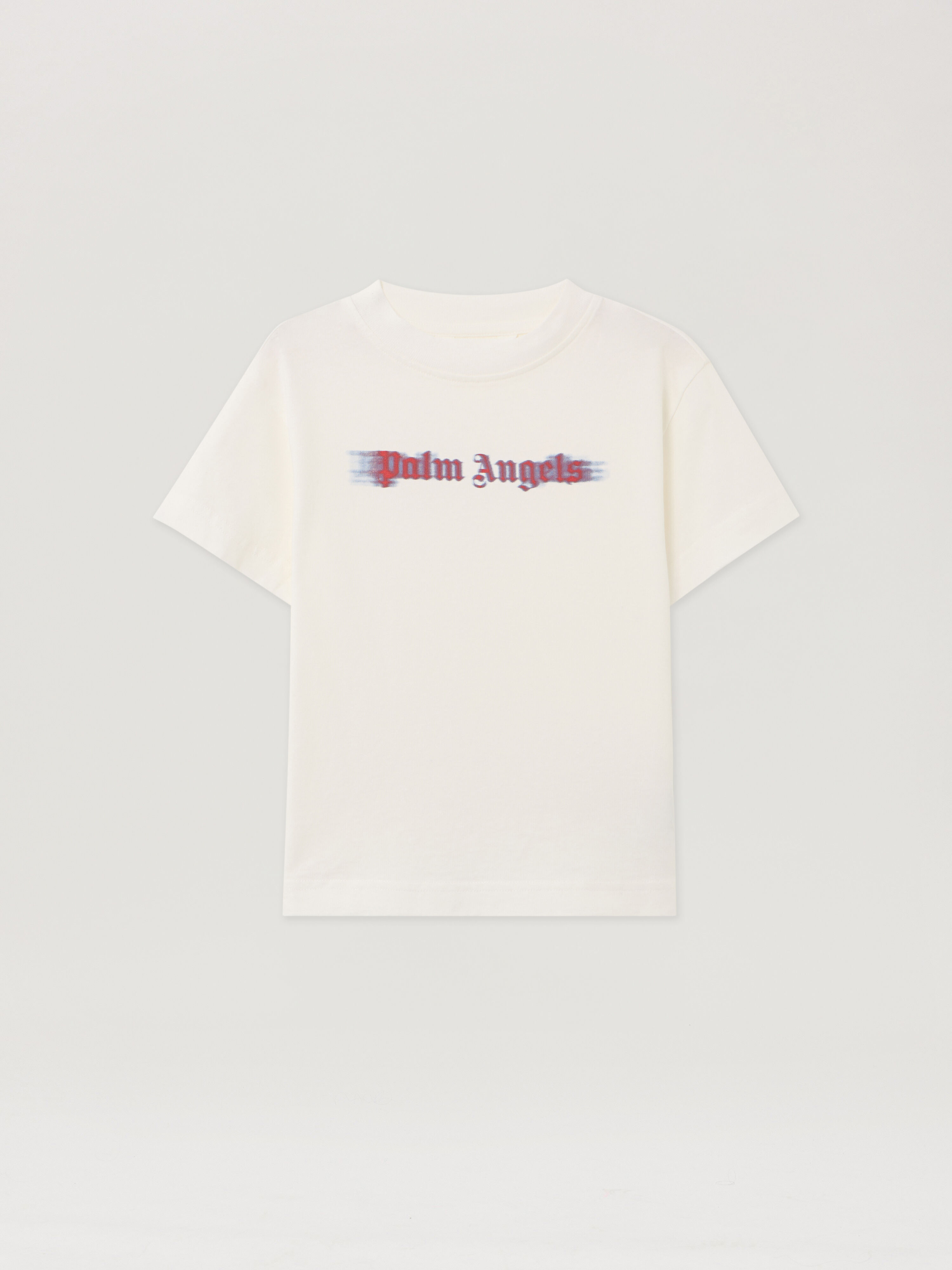 PALM ANGELS Blurred Logo T-Shirt OFF WHITE - RED PBAA003F25JER001