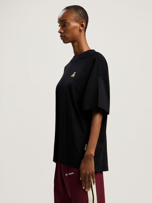 PALM ANGELS Bear In Mind Loose Tee BLACK - BROWN PWAA07BF25JER006