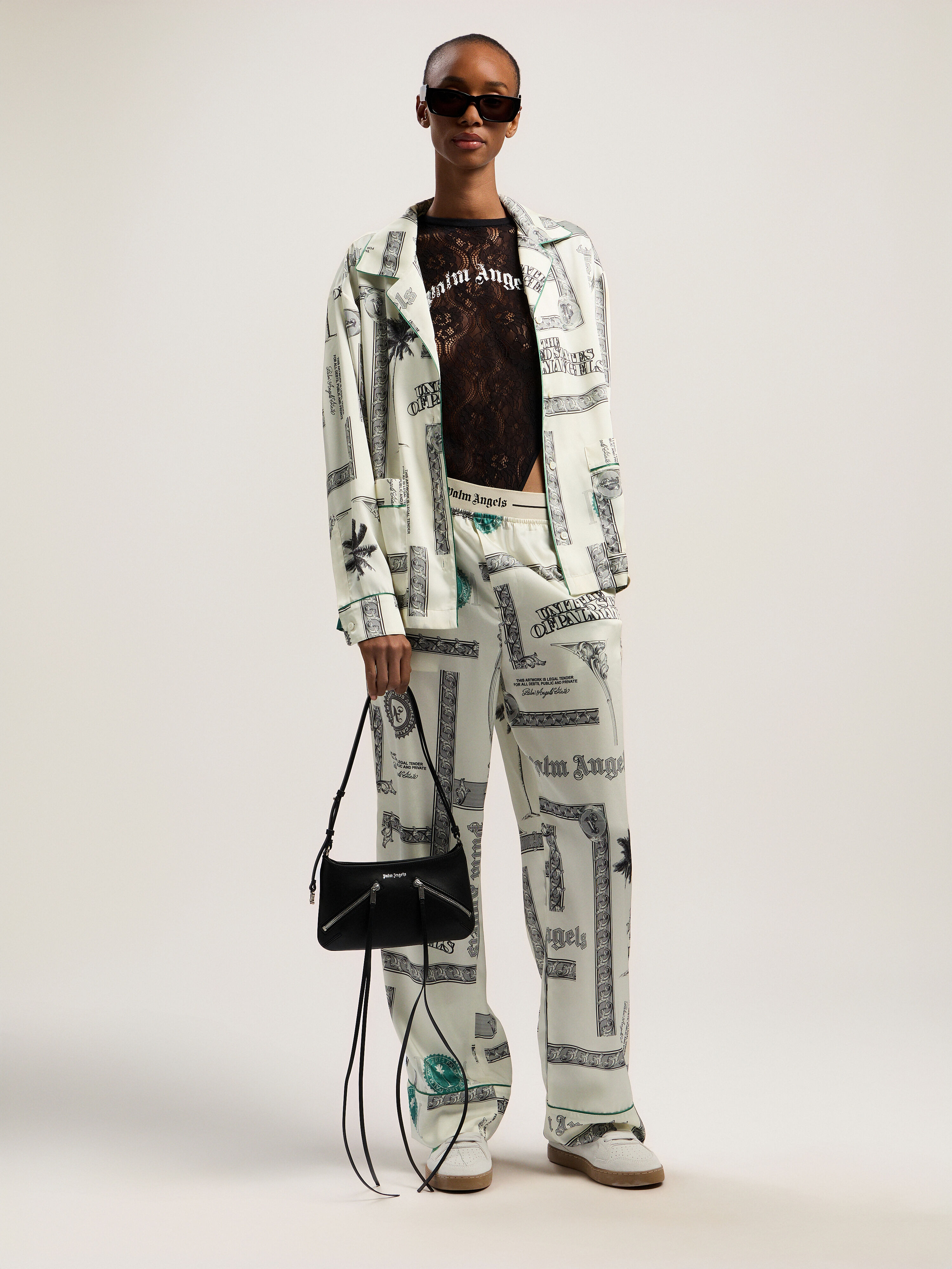 PALM ANGELS Zip-Up Giorgina Bag BLACK - BLACK PWNN03EF25LEA001