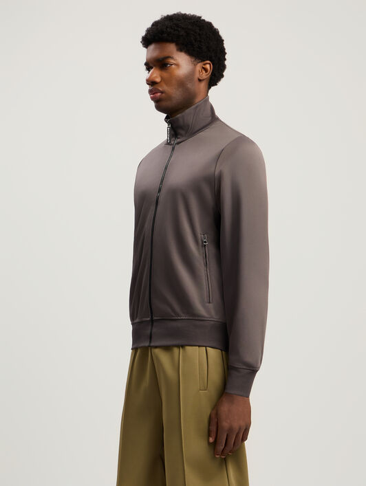 PALM ANGELS Back Curved Logo Track Jacket DARK GREY - OFF WHITE PMBD089F25FAB002