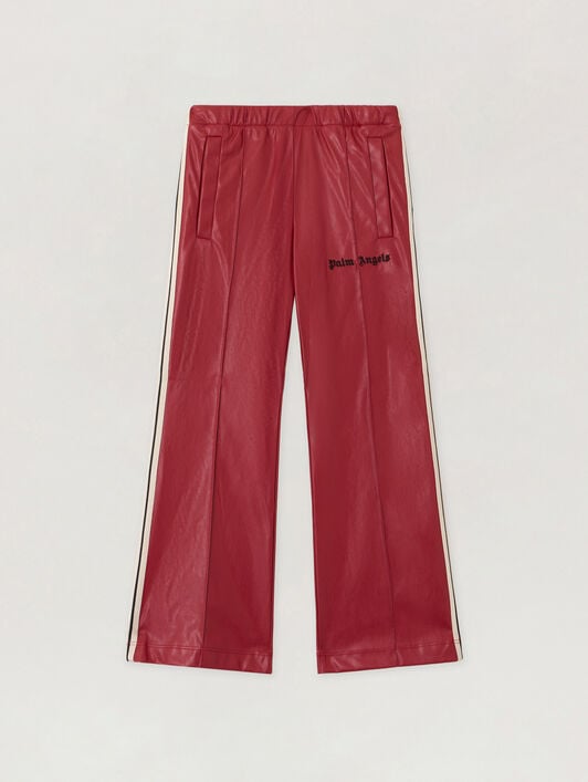 Coated Flare Track Pants PALM ANGELS Coated Flare Track Pants BRICK RED - BLACK PGCA023F25FAB001
