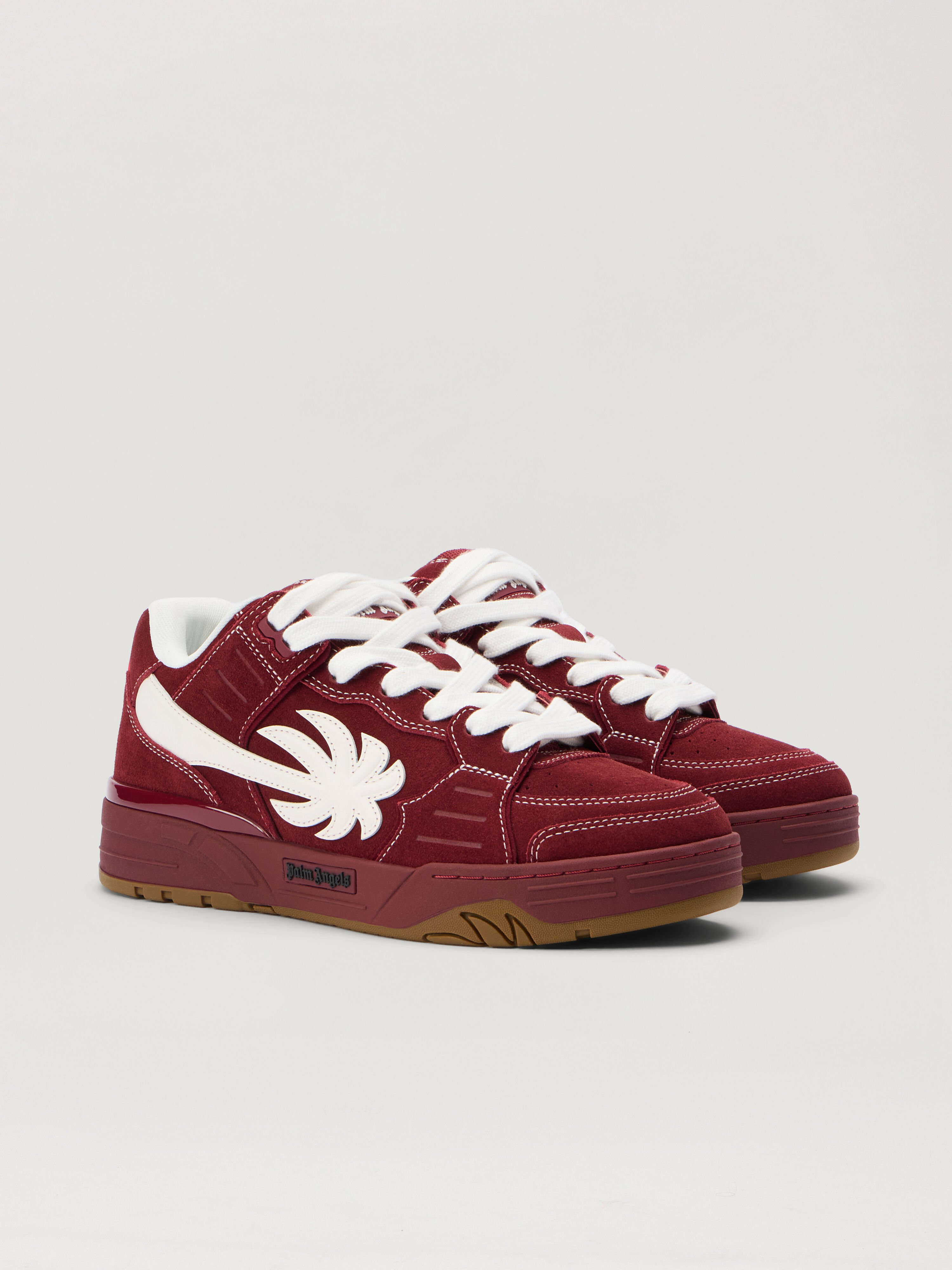 Venice Suede Sneakers PALM ANGELS Venice Suede Sneakers BURGUNDY - WHITE PMIA101F25LEA003