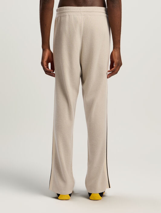 PALM ANGELS Classic Logo Knit Track Pants LIGHT BEIGE - BLACK PMHG023F25KNI001