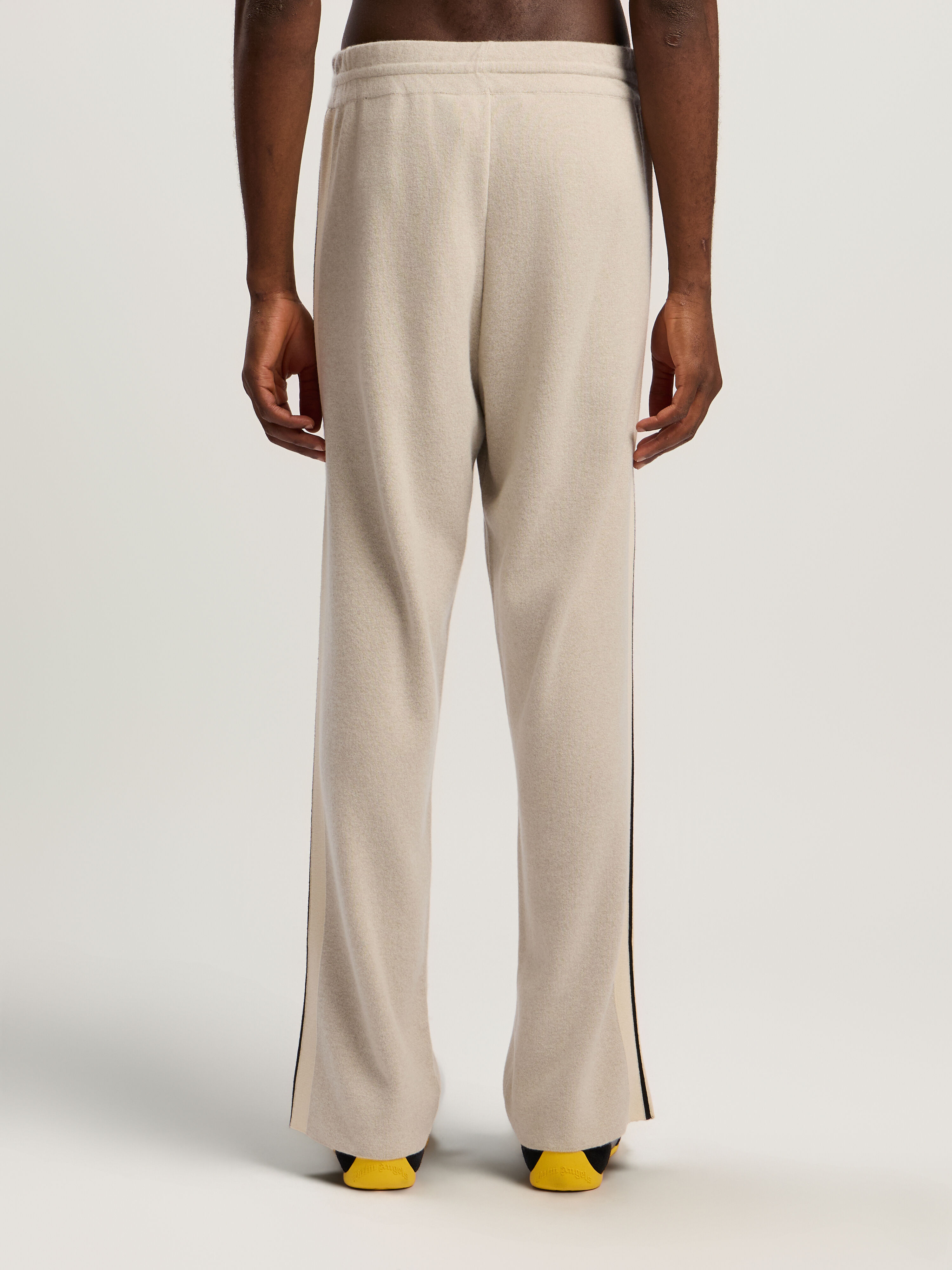 PALM ANGELS Classic Logo Knit Track Pants LIGHT BEIGE - BLACK PMHG023F25KNI001