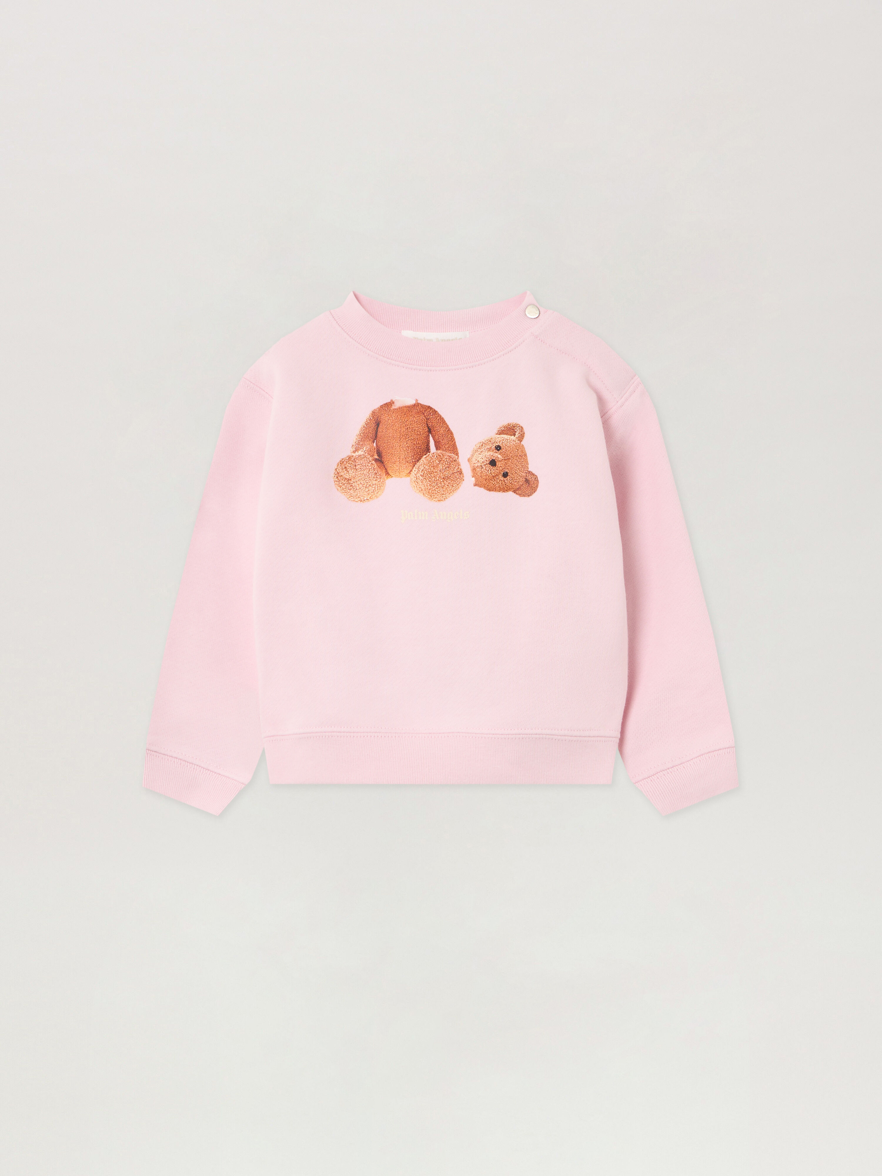 Bear Motif Crewneck Sweatshirt PALM ANGELS Bear Motif Crewneck Sweatshirt SOFT PINK - BROWN PGXC001F25FLE001