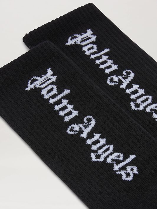 PALM ANGELS Pa High Socks BLACK OFF WHITE PBRA005C99KNI004