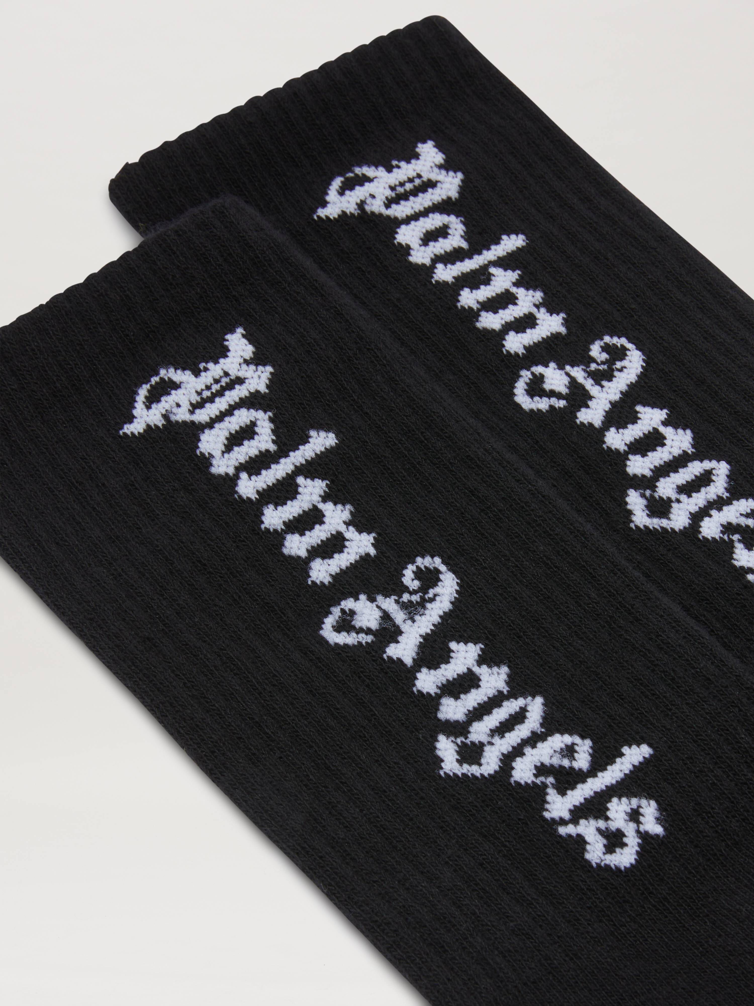 PALM ANGELS Pa High Socks BLACK OFF WHITE PBRA005C99KNI004