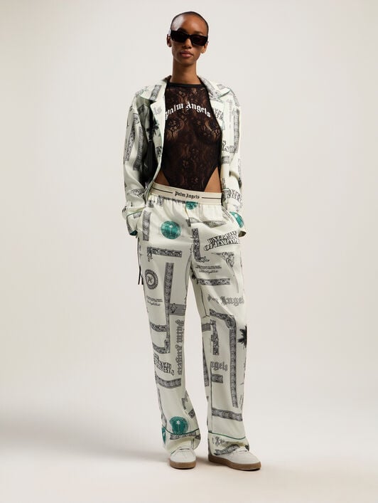 Dollar Print Pajama Pants PALM ANGELS Dollar Print Pajama Pants IVORY - BLACK PWCA15FF25FAB002