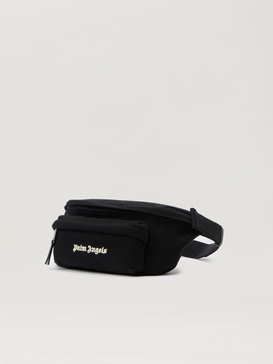 PALM ANGELS Classic Logo Fanny Pack BLACK - OFF WHITE PMNO009F25FLE001