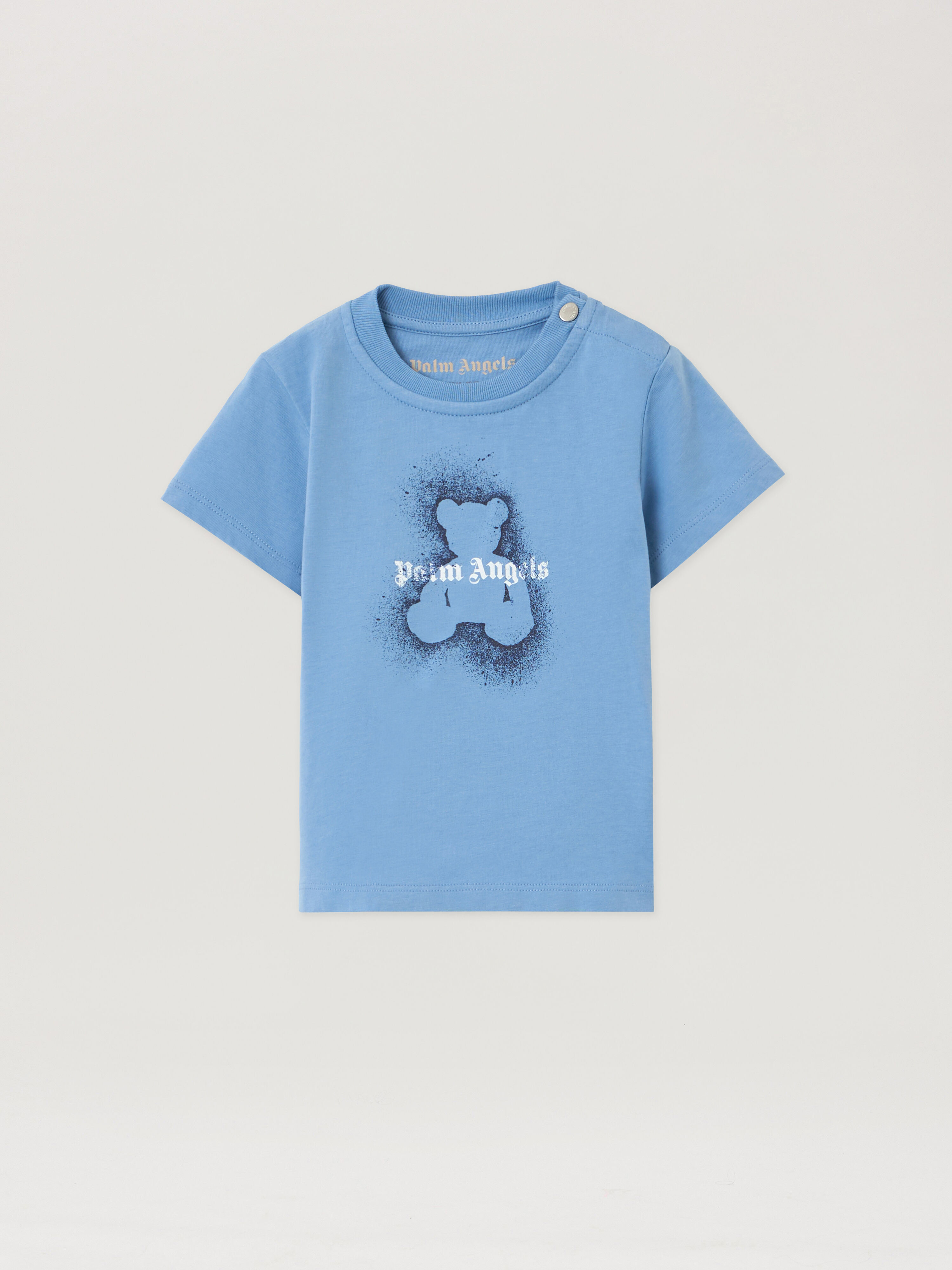 PALM ANGELS Spray Bear T-Shirt DUSTY BLUE NAVY BLUE PBXB001F25JER003