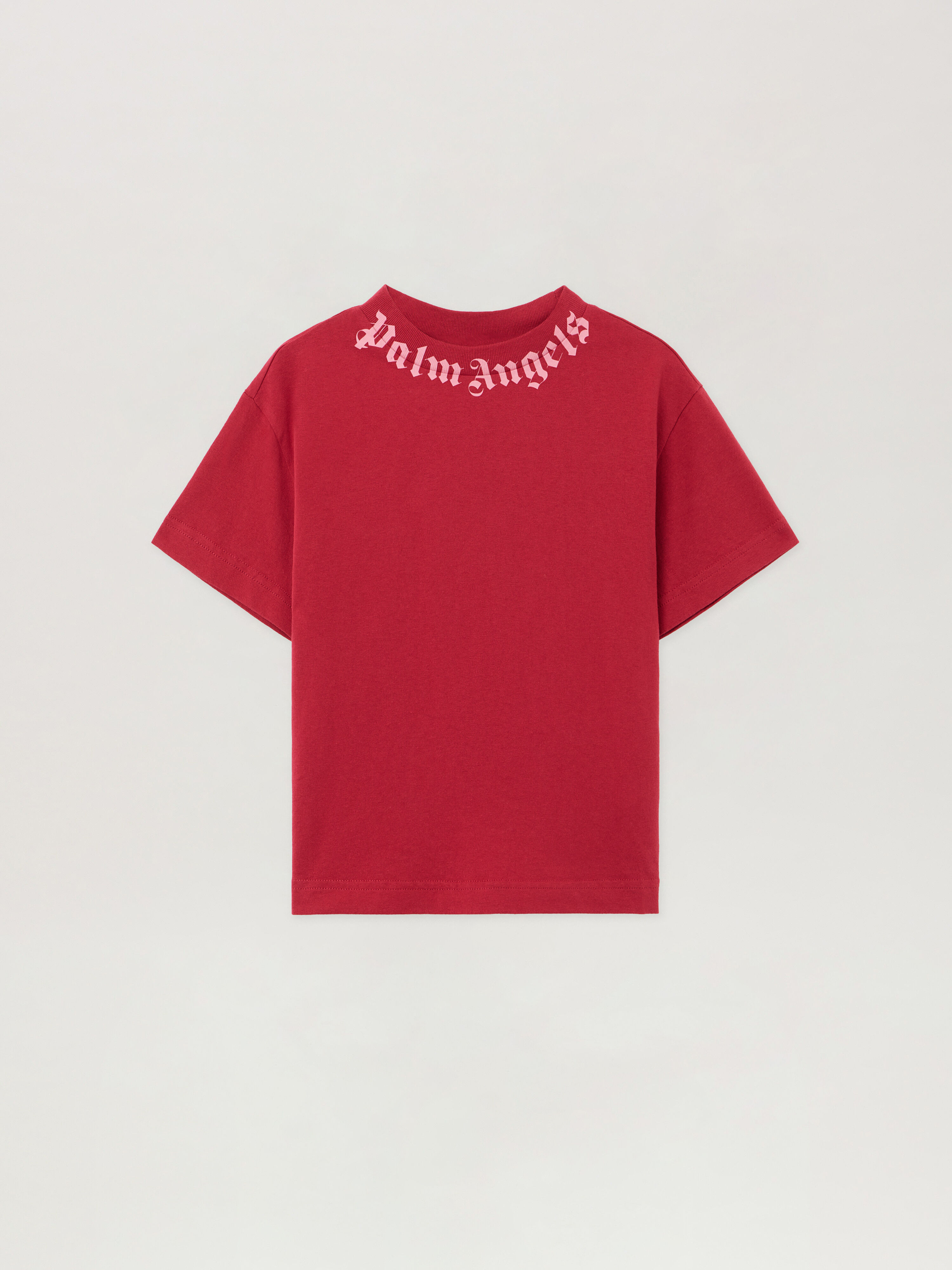Neck Logo T-Shirt PALM ANGELS Neck Logo T-Shirt BRICK RED - PGAA002F25JER008