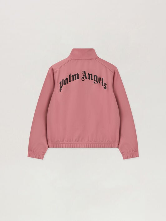 Curved Logo Crop Track Jacket PALM ANGELS Curved Logo Crop Track Jacket ANTIQUE ROSE - OFF WHITE PGBD008F25FAB001