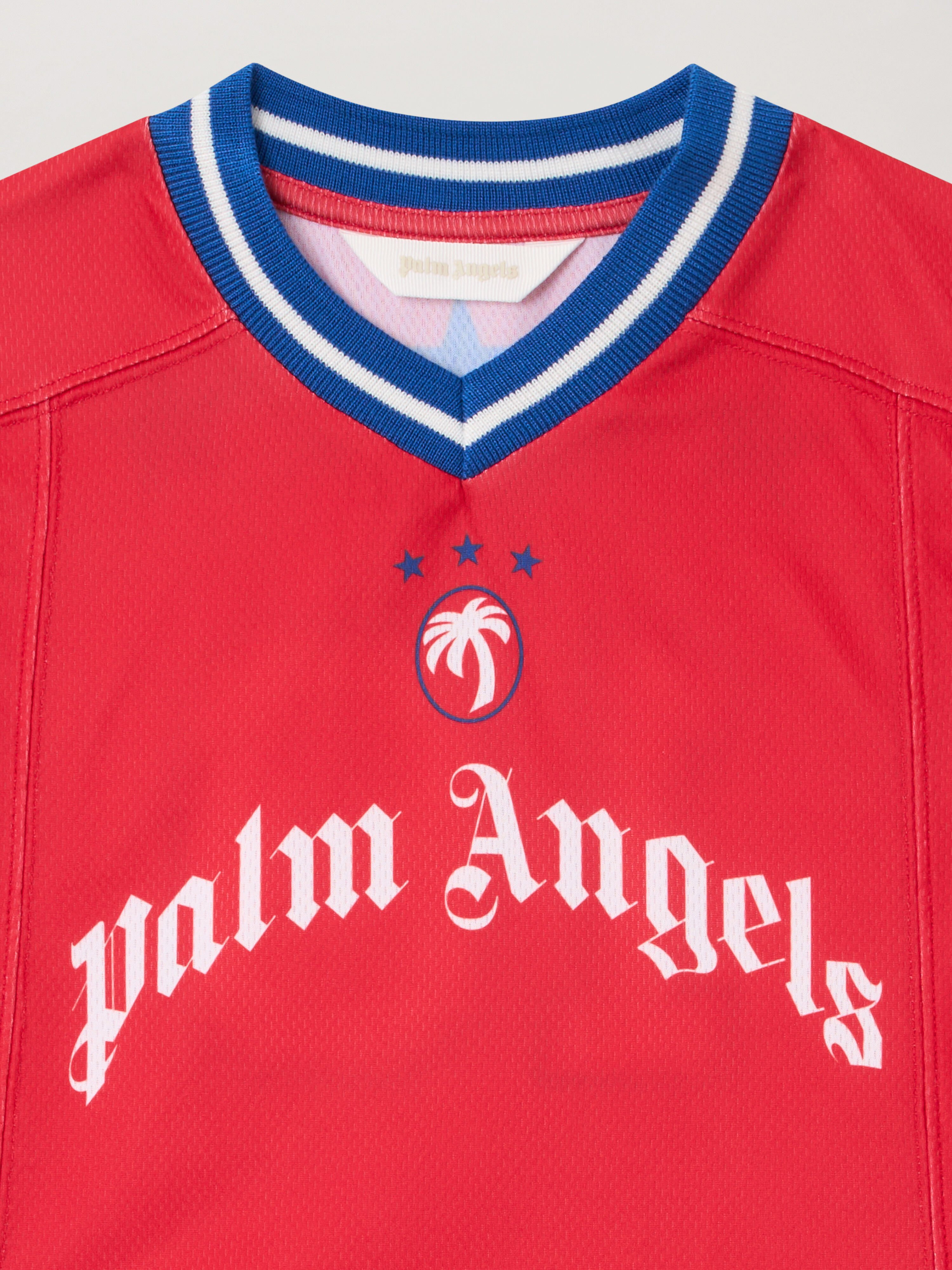Team Palm Soccer T-Shirt PALM ANGELS Team Palm Soccer T-Shirt RED - OFF WHITE PBAA016F25JER001