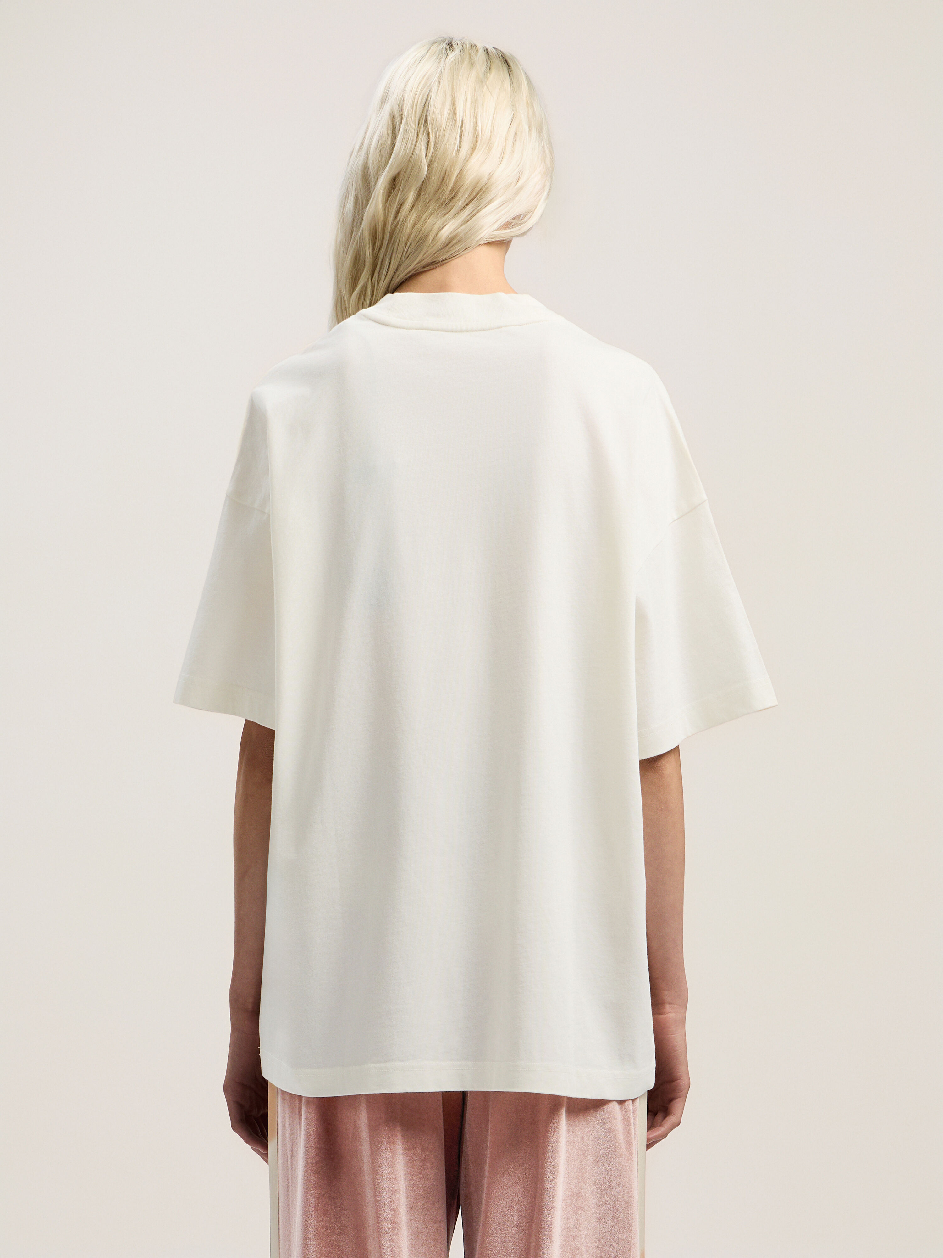 Spray Bear Loose T-Shirt PALM ANGELS Spray Bear Loose T-Shirt OFF WHITE - FUCHSIA FLUO PWAA07BF25JER005