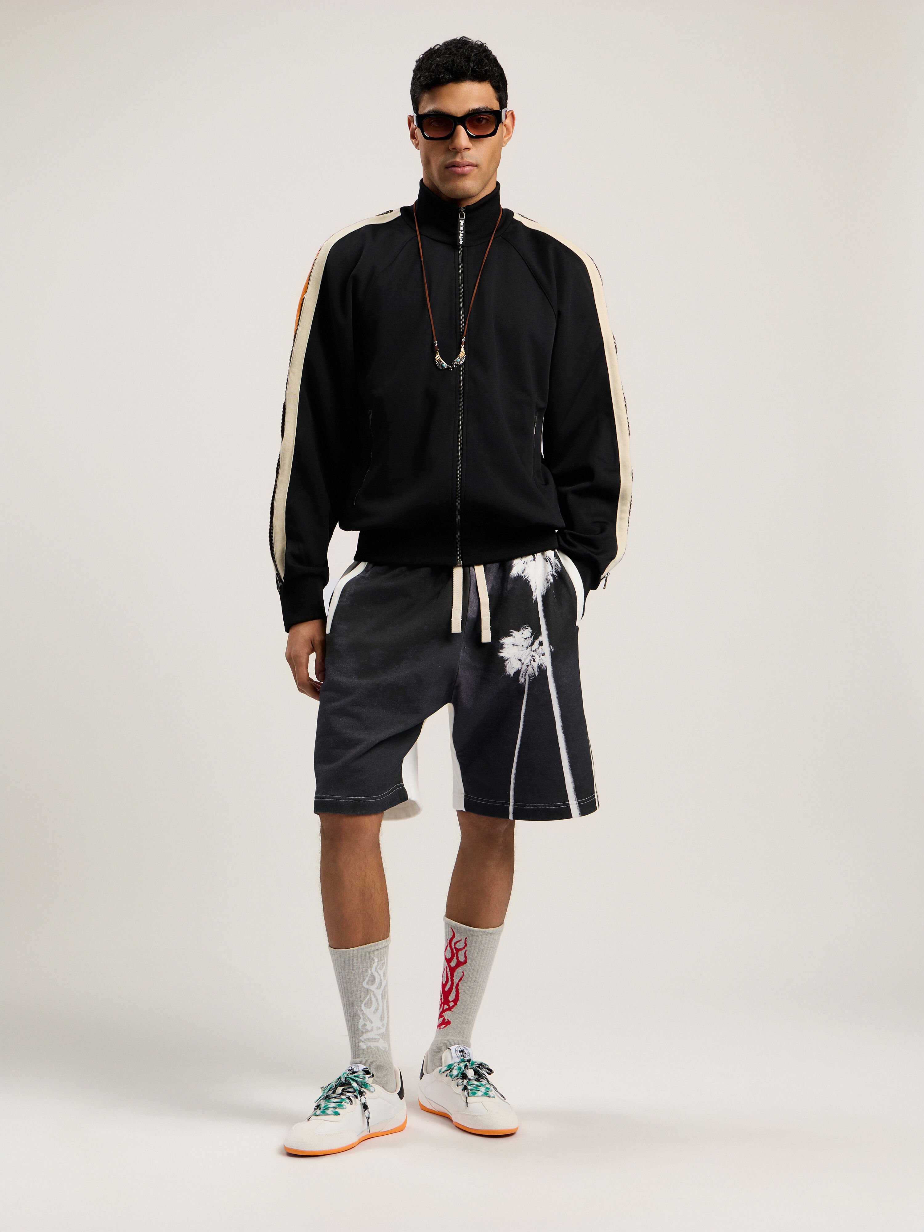 Performance Zip-Up Track Jacket PALM ANGELS Performance Zip-Up Track Jacket BLACK - ORANGE PMBD08FF25FAB001