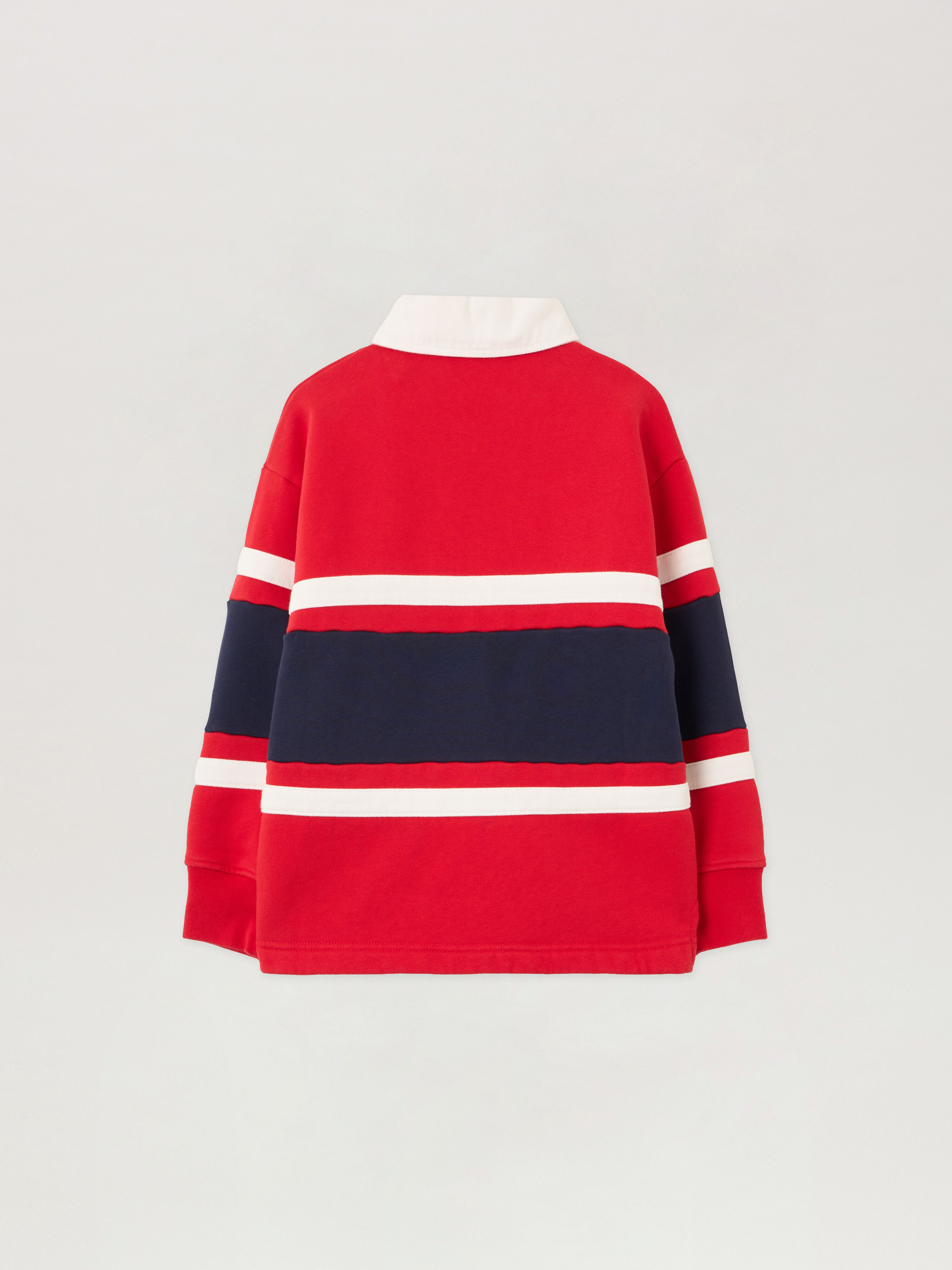 PALM ANGELS Rugby Polo Sweatshirt RED - OFF WHITE PBBA015F25FLE001