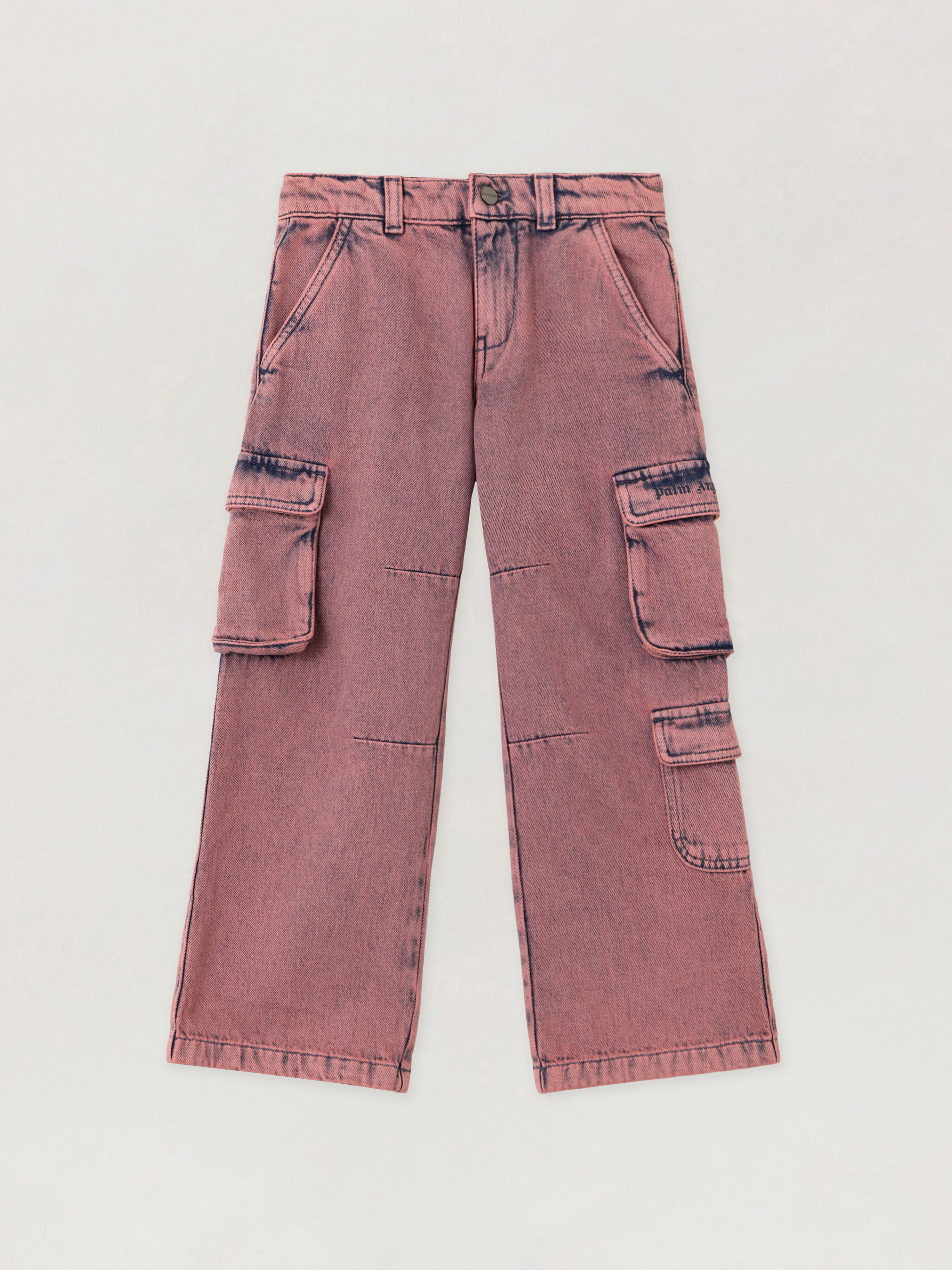 Overdye Wide-Leg Cargo Denim Pants PALM ANGELS Overdye Wide-Leg Cargo Denim Pants ANTIQUE ROSE BLUE PGYB002F25DEN001