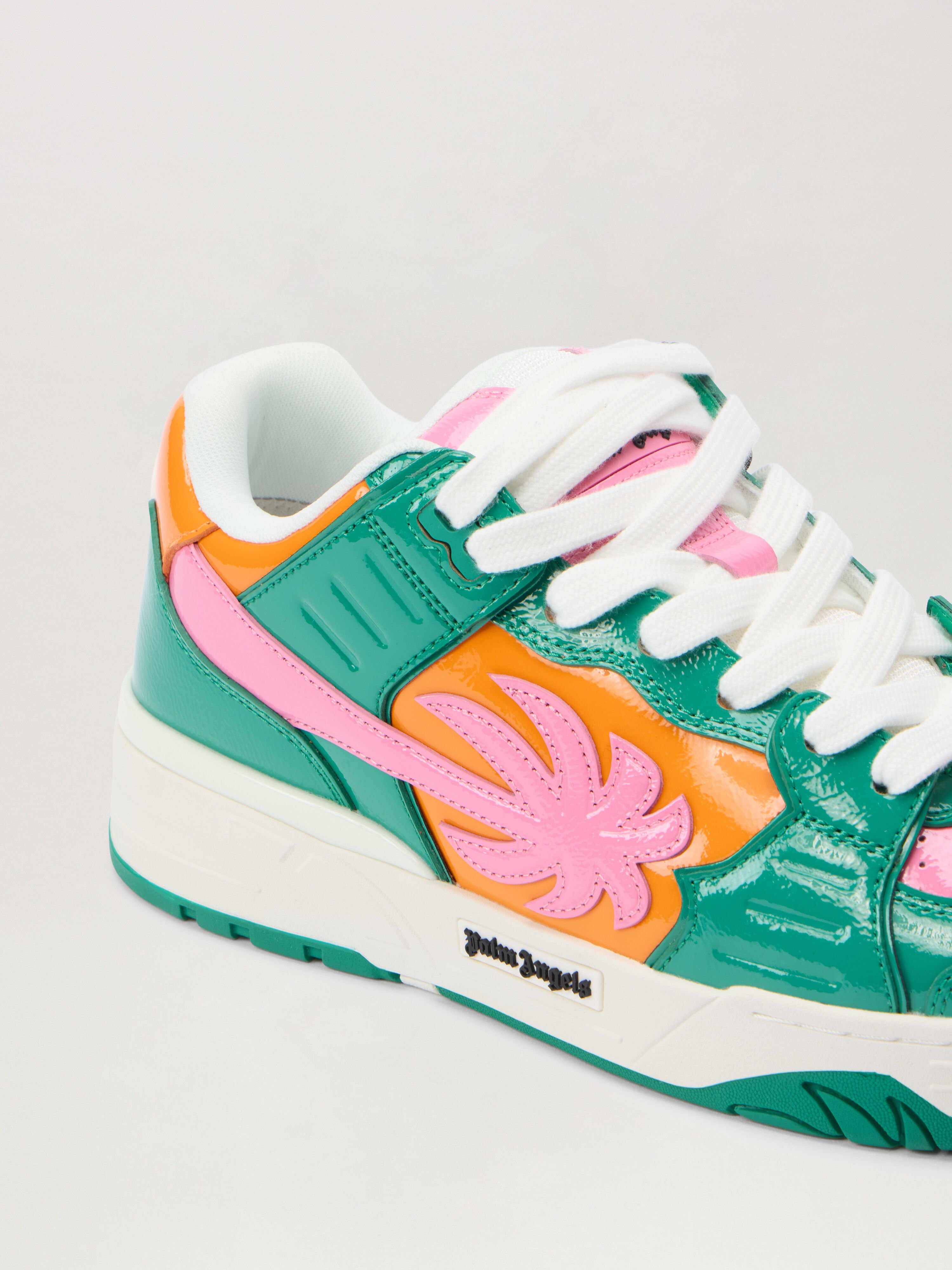 PALM ANGELS Venice Vinyl Sneakers ORANGE - TEAL PMIA101F25LEA002