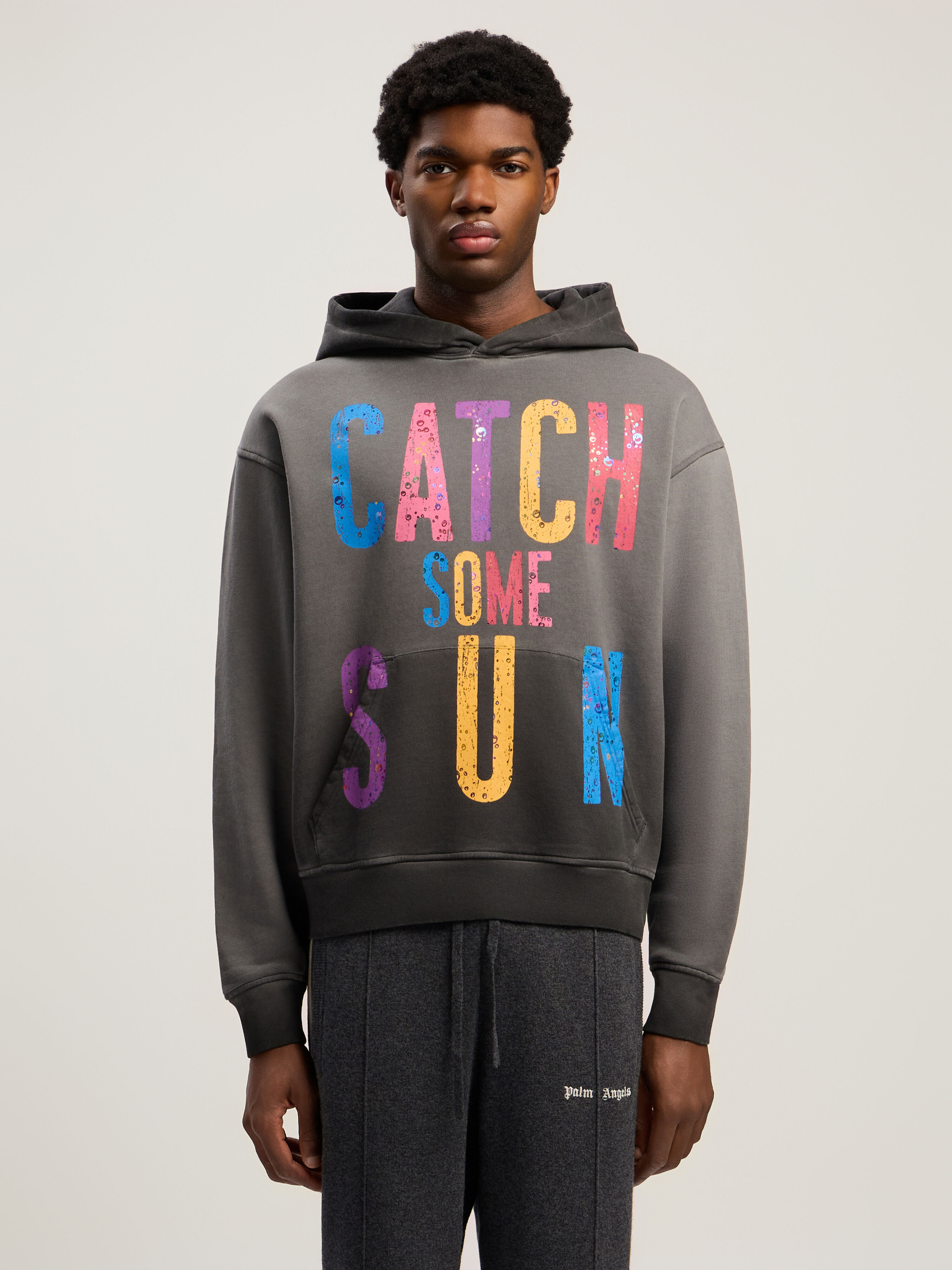 Catch Some Sun Hoodie PALM ANGELS Catch Some Sun Hoodie BLACK - MULTICOLOR PMBB17DF25FLE001