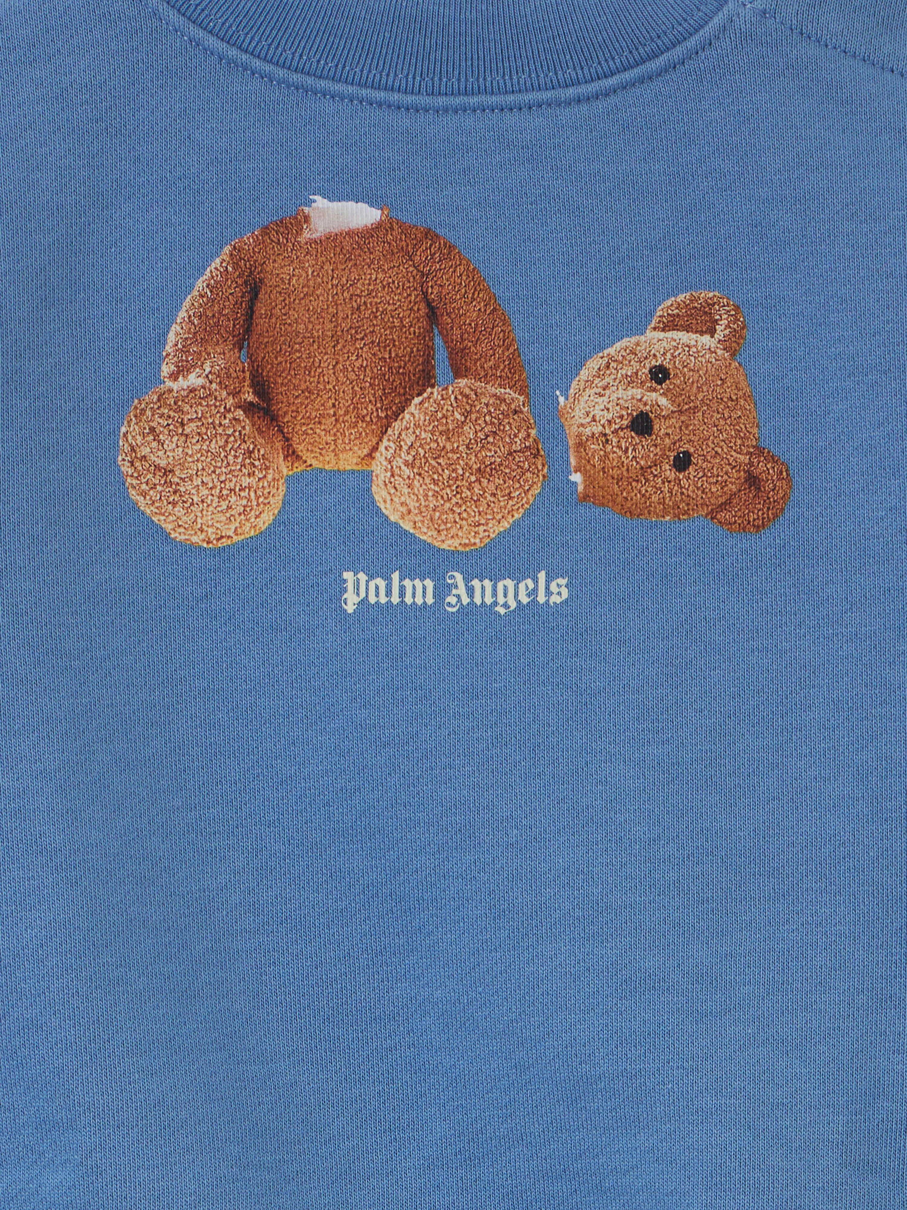 PALM ANGELS Bear Graphic Sweatshirt DUSTY BLUE PBXC001F25FLE001