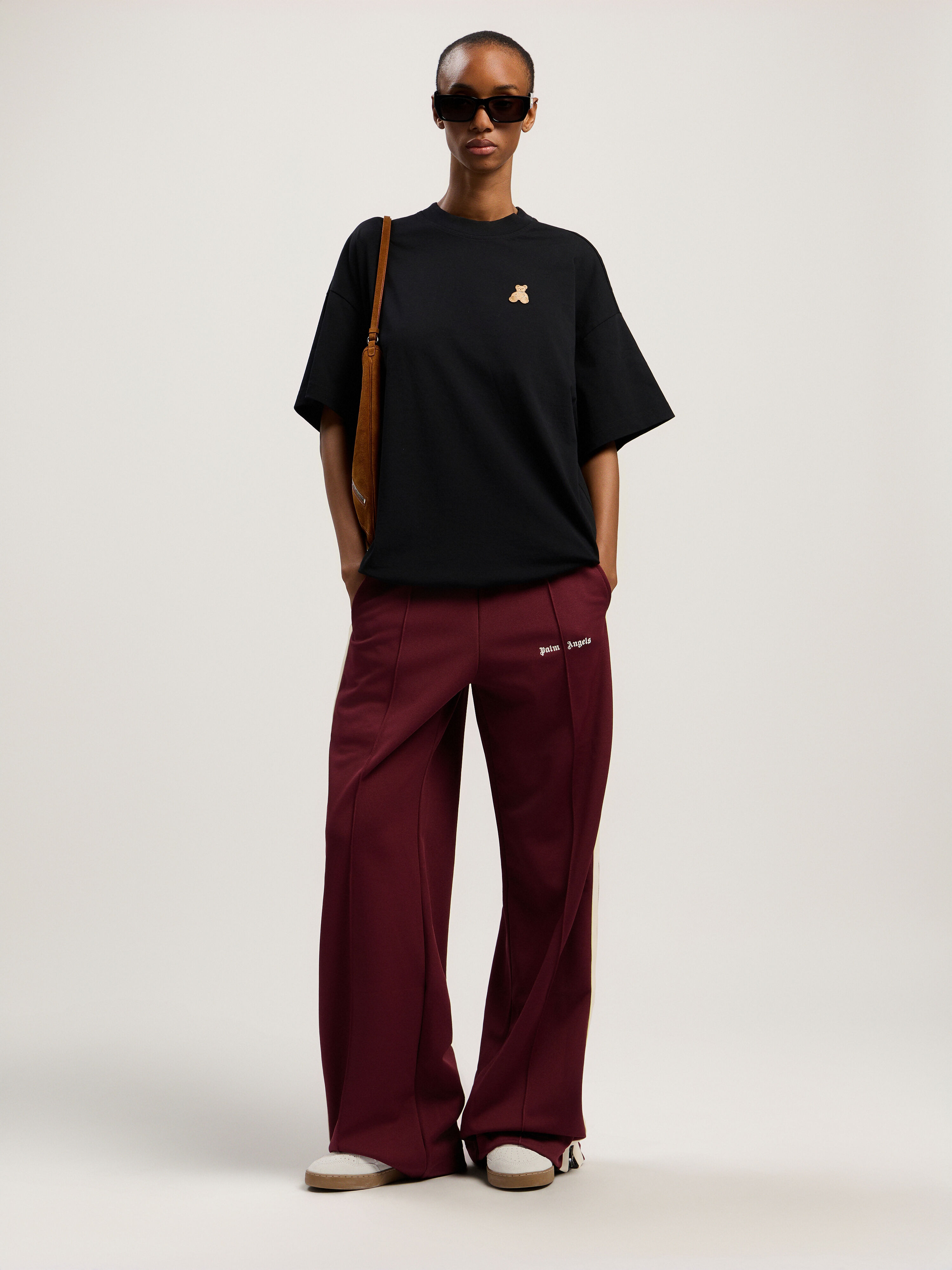 PALM ANGELS Bear In Mind Loose Tee BLACK - BROWN PWAA07BF25JER006