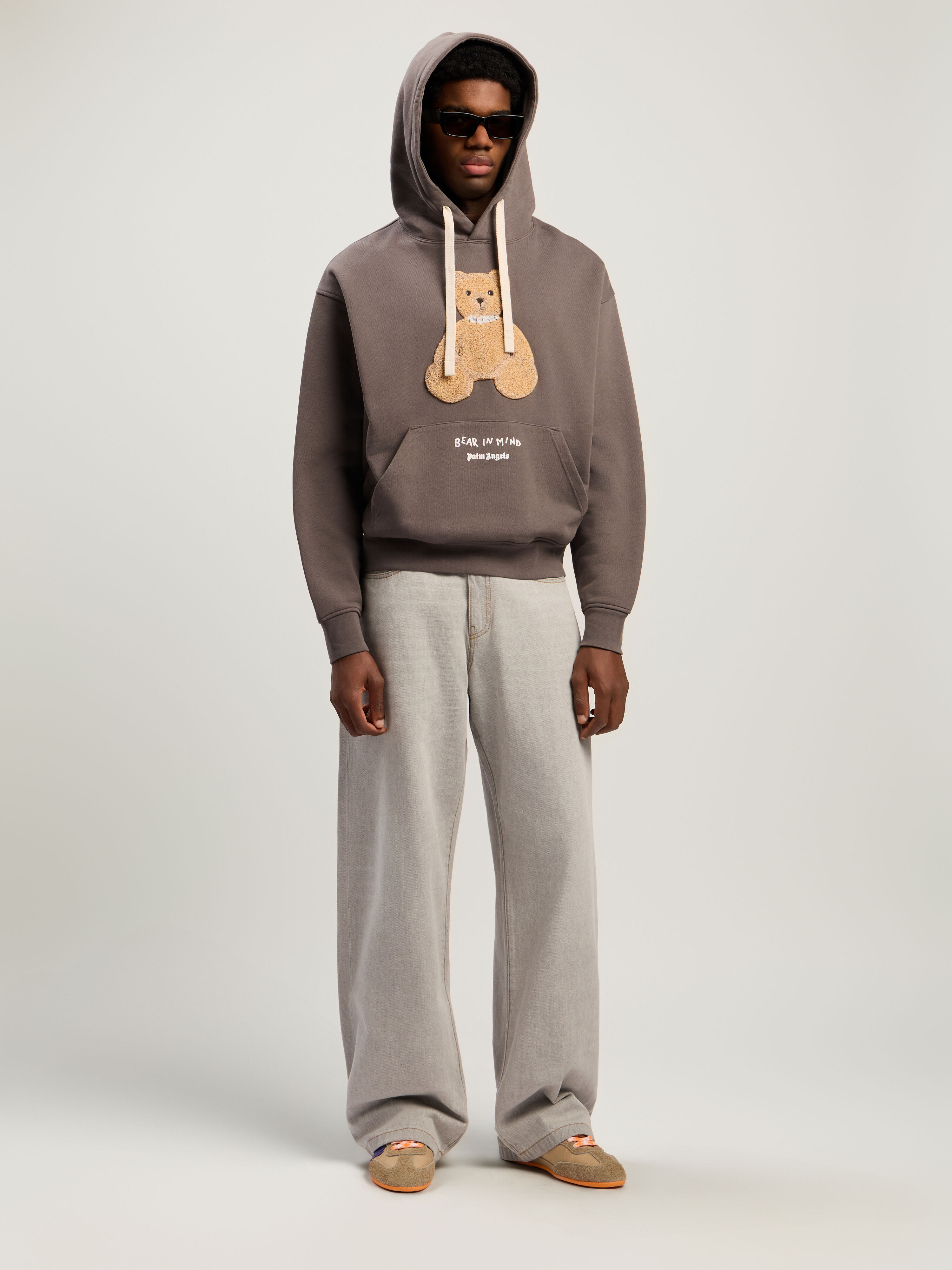 Bear In Mind Hoodie PALM ANGELS Bear In Mind Hoodie DARK GREY - BROWN PMBB17DF25FLE004