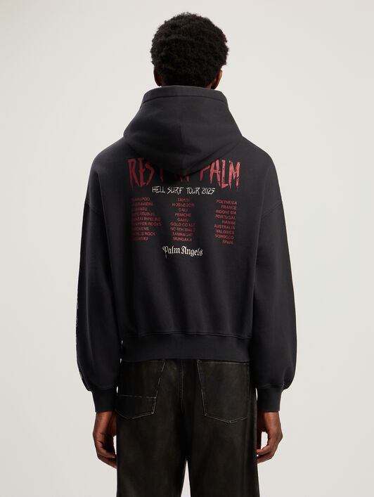 PALM ANGELS Rest In Palm Loose Hoodie BLACK - MULTICOLOR PMBB17IF25FLE001