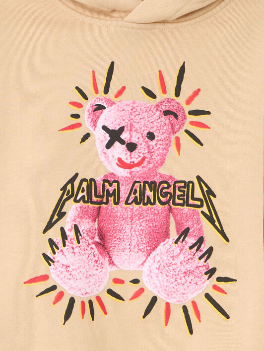 PALM ANGELS Punk Bear Hoodie BEIGE - ROSE PINK PGBB015F25FLE003