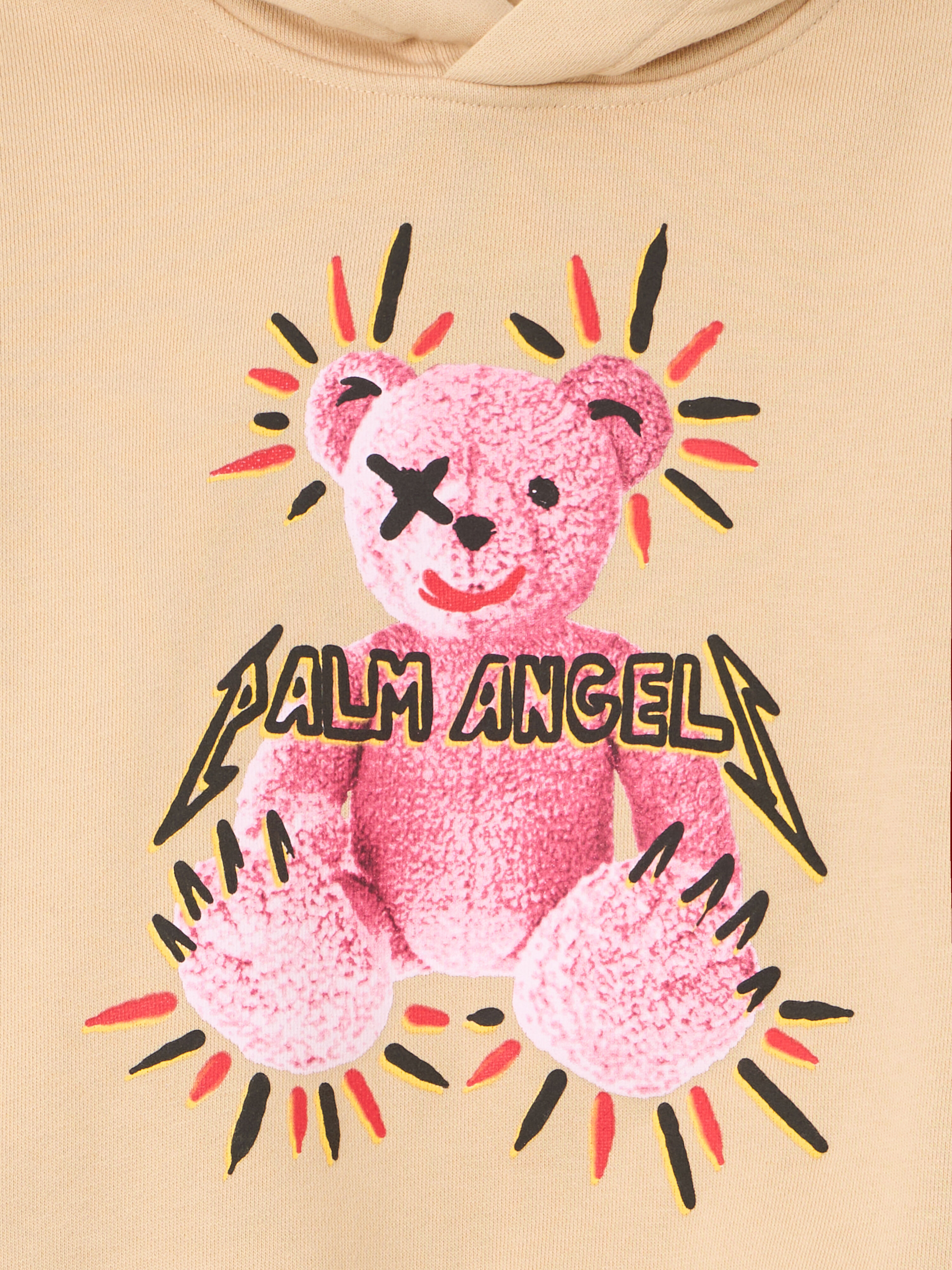 PALM ANGELS Punk Bear Hoodie BEIGE - ROSE PINK PGBB015F25FLE003