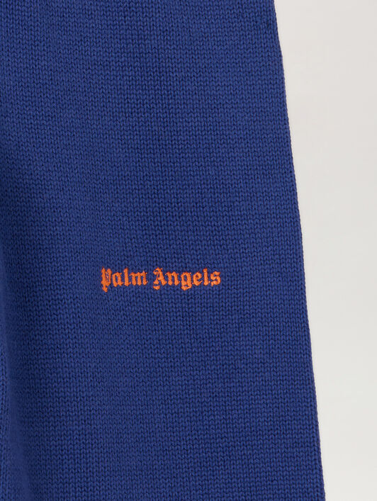 PALM ANGELS Palms Knit Pants COBALT BLUE - ORANGE PBHG001F25KNI001